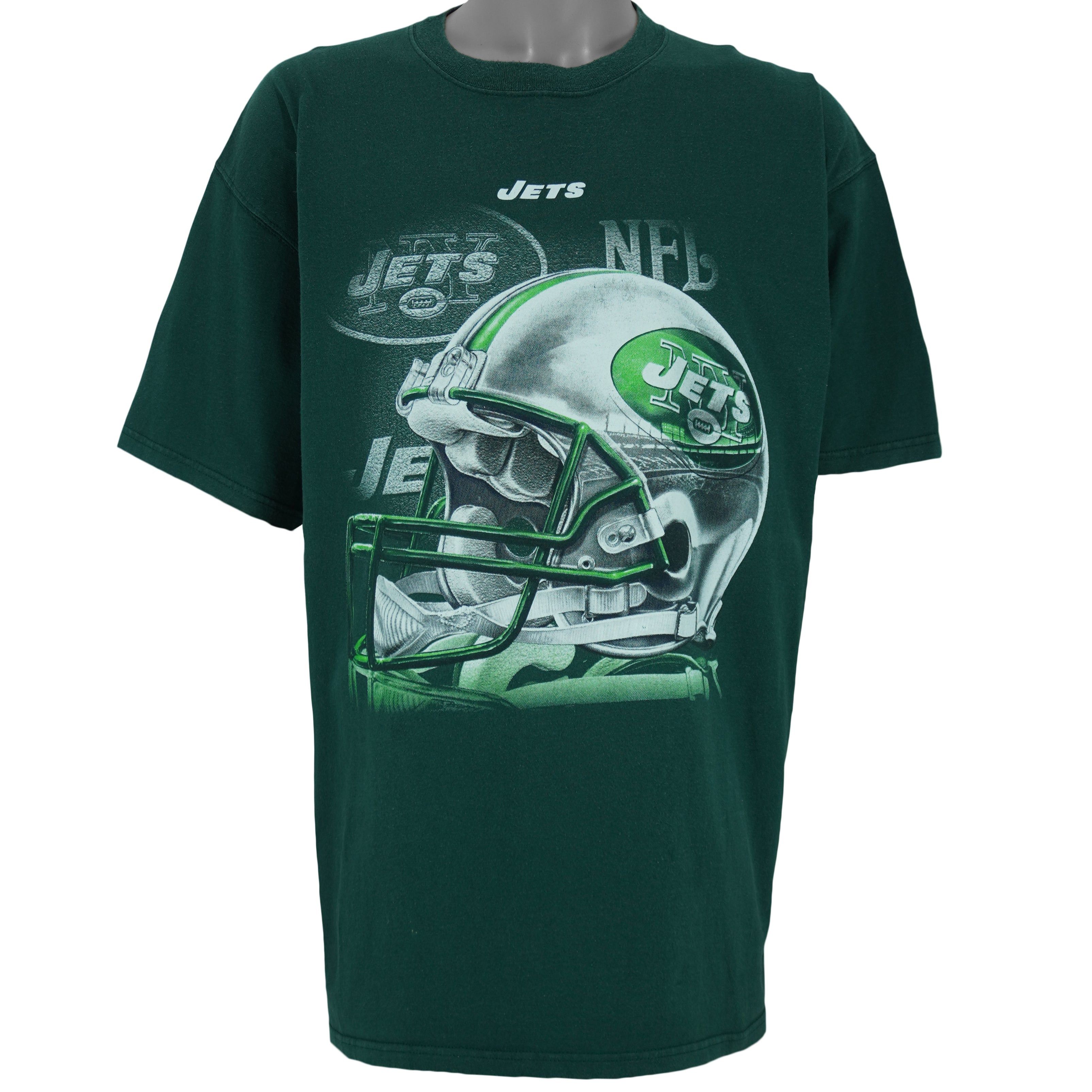 NFL New York Jets Big Logo & Helmet T-Shirt 2000s Size US XXL / EU 58 / 5 - 1 Thumbnail