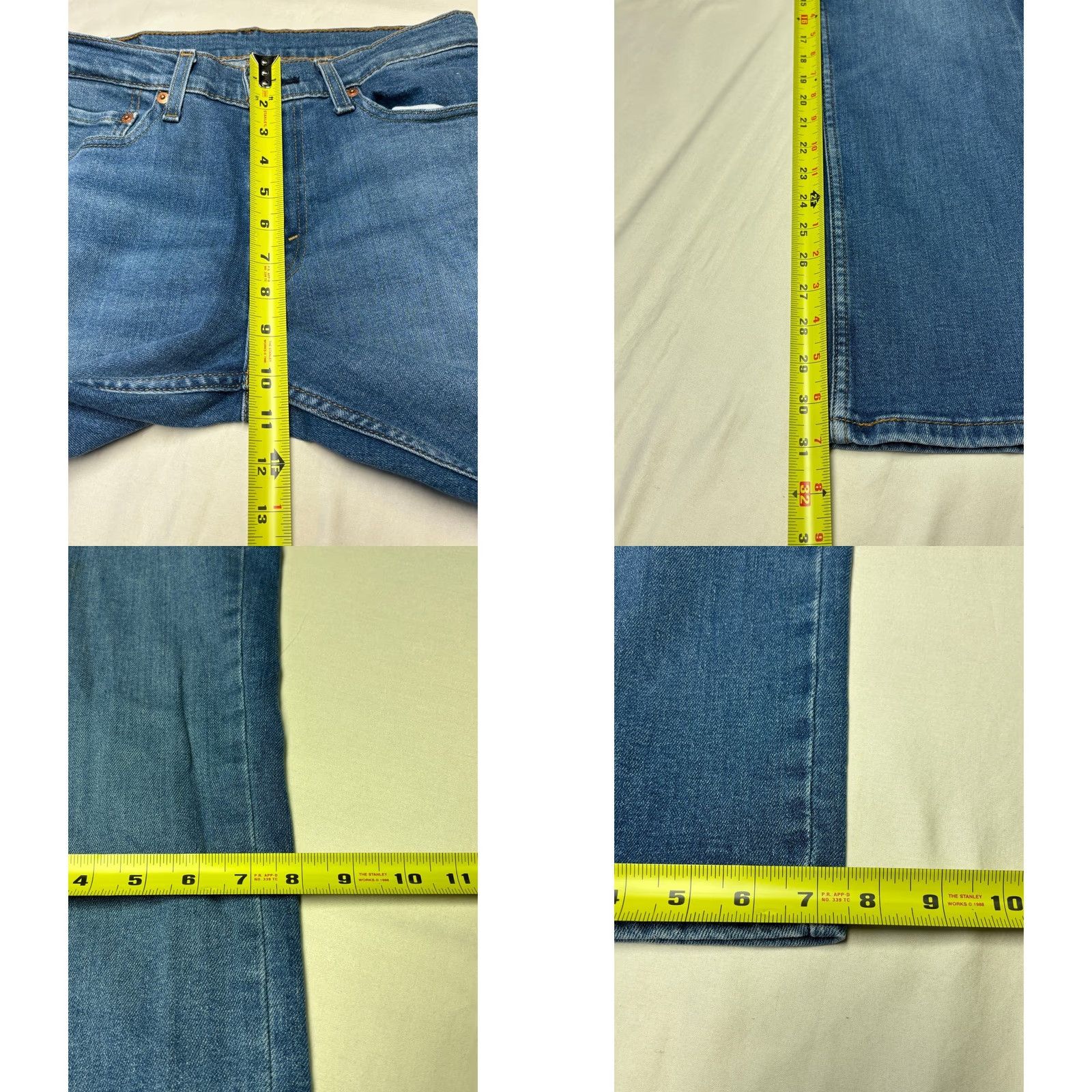 Levi's Levi's 514 Jeans Straight Fit Men 30x32 Blue Medium Wash Denim Stretch Cotton Blend 5-Pocket Regular Rise Slim Levis 500 Series Mens Jeans Size US 30 / EU 46 - 9 Thumbnail