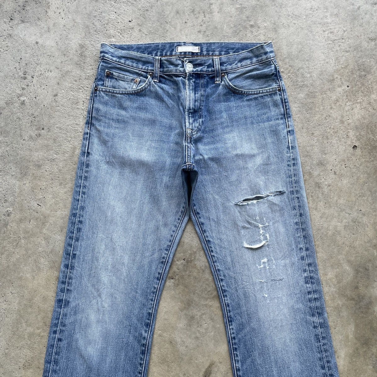 Japanese Brand × Jean × Vintage W31 Vintage Japanese Distressed Faded Jeans Pants Denim Size US 31 - 3 Thumbnail