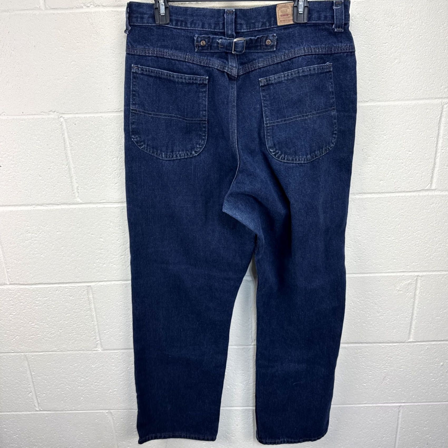 Vintage VINTAGE Riders by Lee Jeans Women Buckle Back Relaxed Fit 90s 16M Dark Wash Denim Boho Womens Size 38" / US 16 / IT 52 - 7 Thumbnail