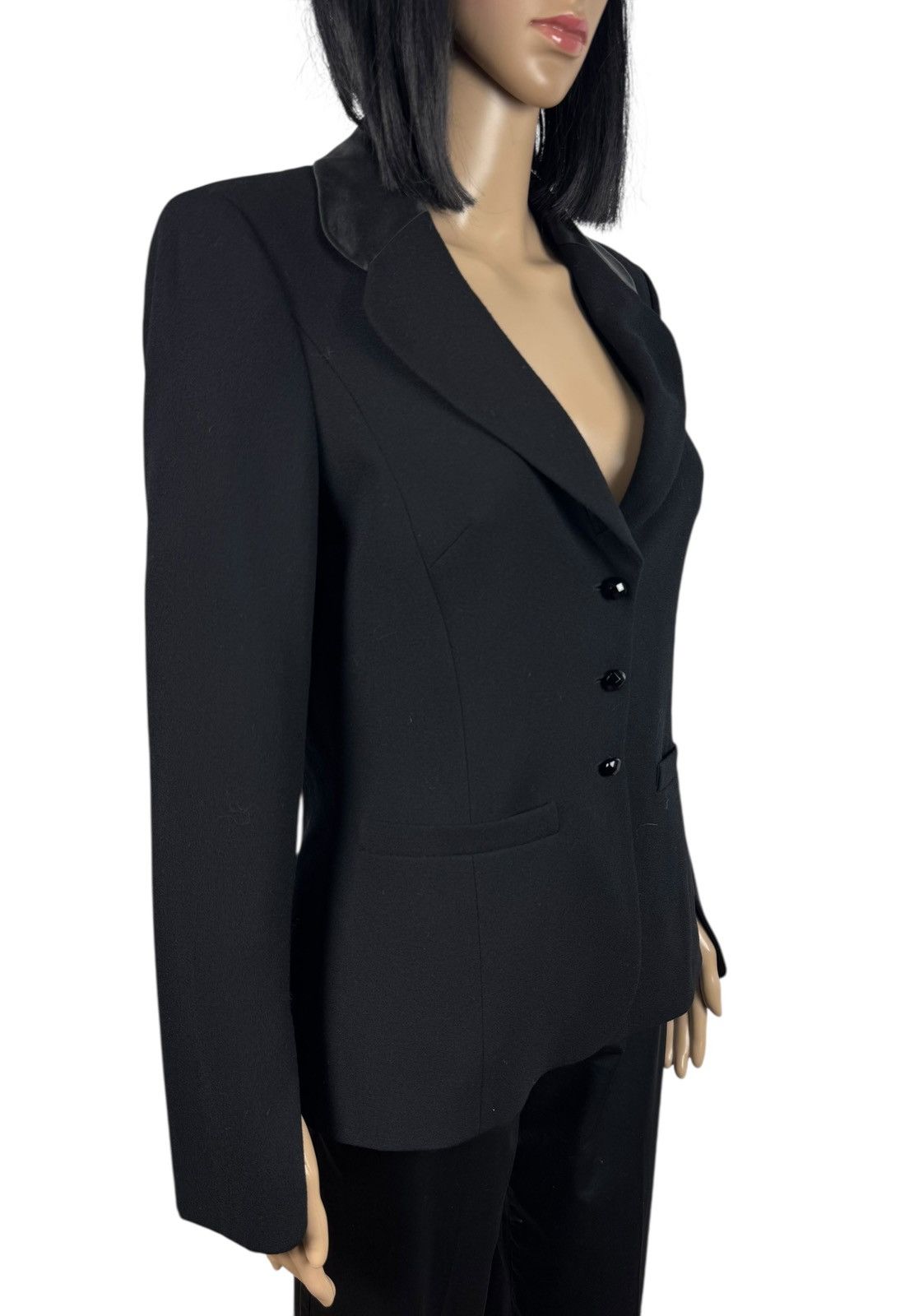 Escada Escada Lana Wool Blazer Silk Collar Satin size DE38 IT44 Size M / US 6-8 / IT 42-44 - 5 Thumbnail