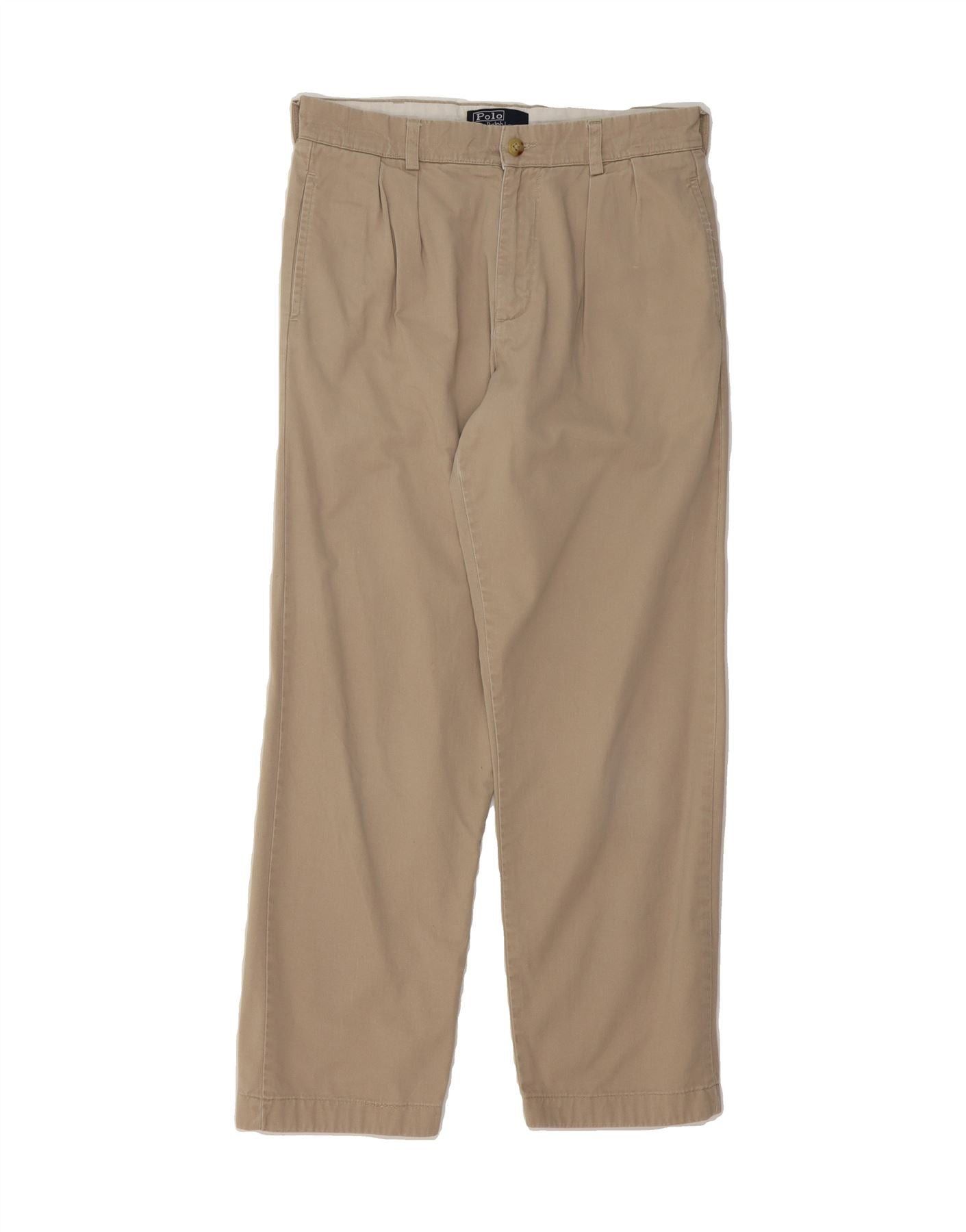 Polo Ralph Lauren Womens High Waist Chino Trousers US 14 XL W28 L27 Beige Size 32" / US 10 / IT 46 - 1 Thumbnail