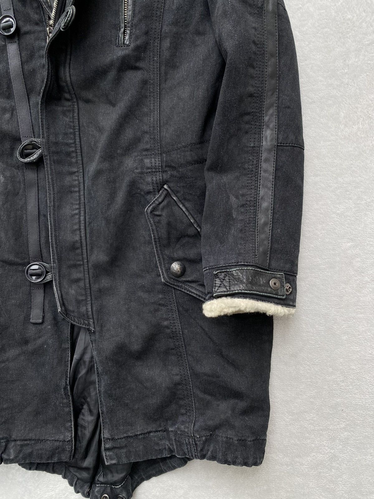 5351 POUR LES HOMMES 2000s 5351 Pour Les Hommes Leather Trimmed Washed Parka Size US S / EU 44-46 / 1 - 5 Thumbnail