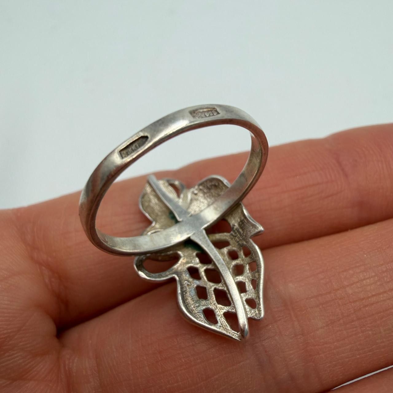 Sterling Silver Vintage USSR 925 Sterling Silver Filigree Ring Size 7.25 US Size ONE SIZE - 3 Thumbnail