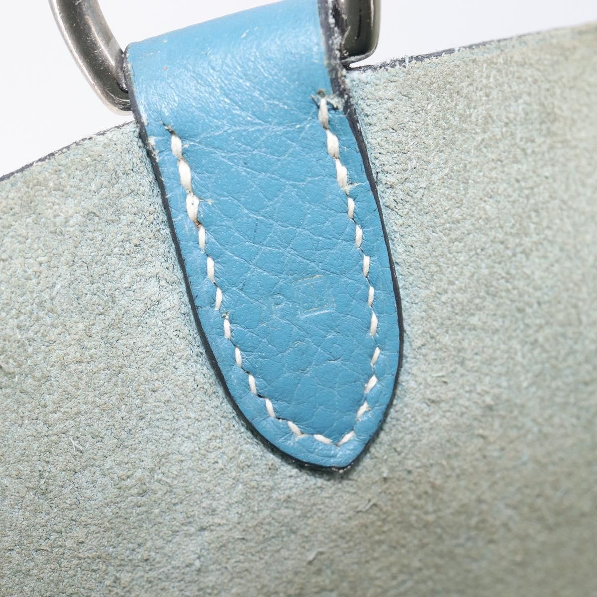 Hermes HERMES Manjoire Shoulder Bag Leather Light Blue Silver Auth Size ONE SIZE - 22 Thumbnail