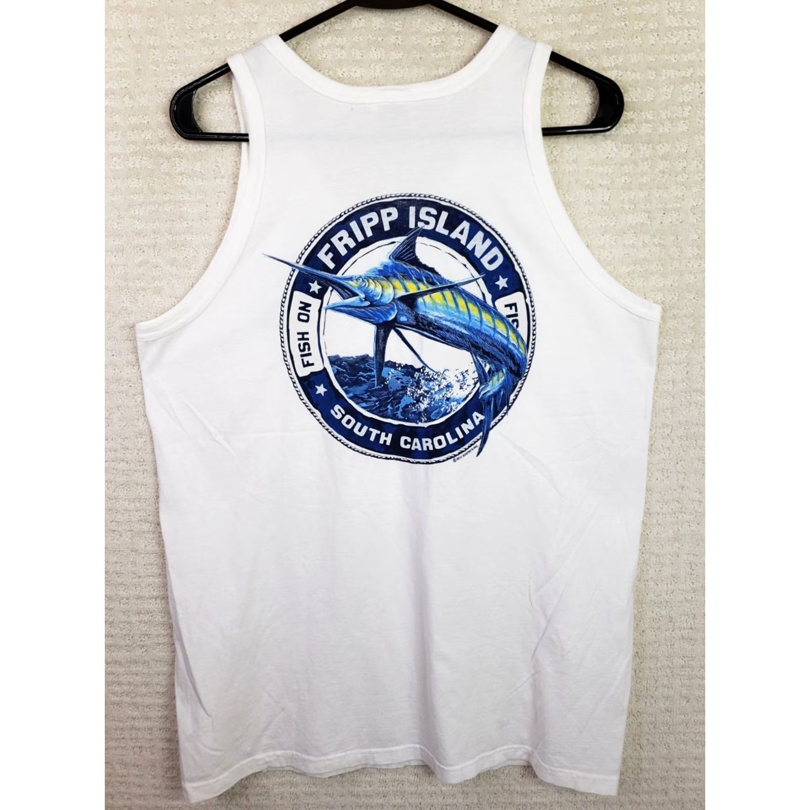 Vintage Comfort Wash Tank Top White Beach Fishing Sleeveless Men Women M Cotton Jersey Round Neck Easy Care Adult Regular Size M / US 6-8 / IT 42-44 - 6 Thumbnail