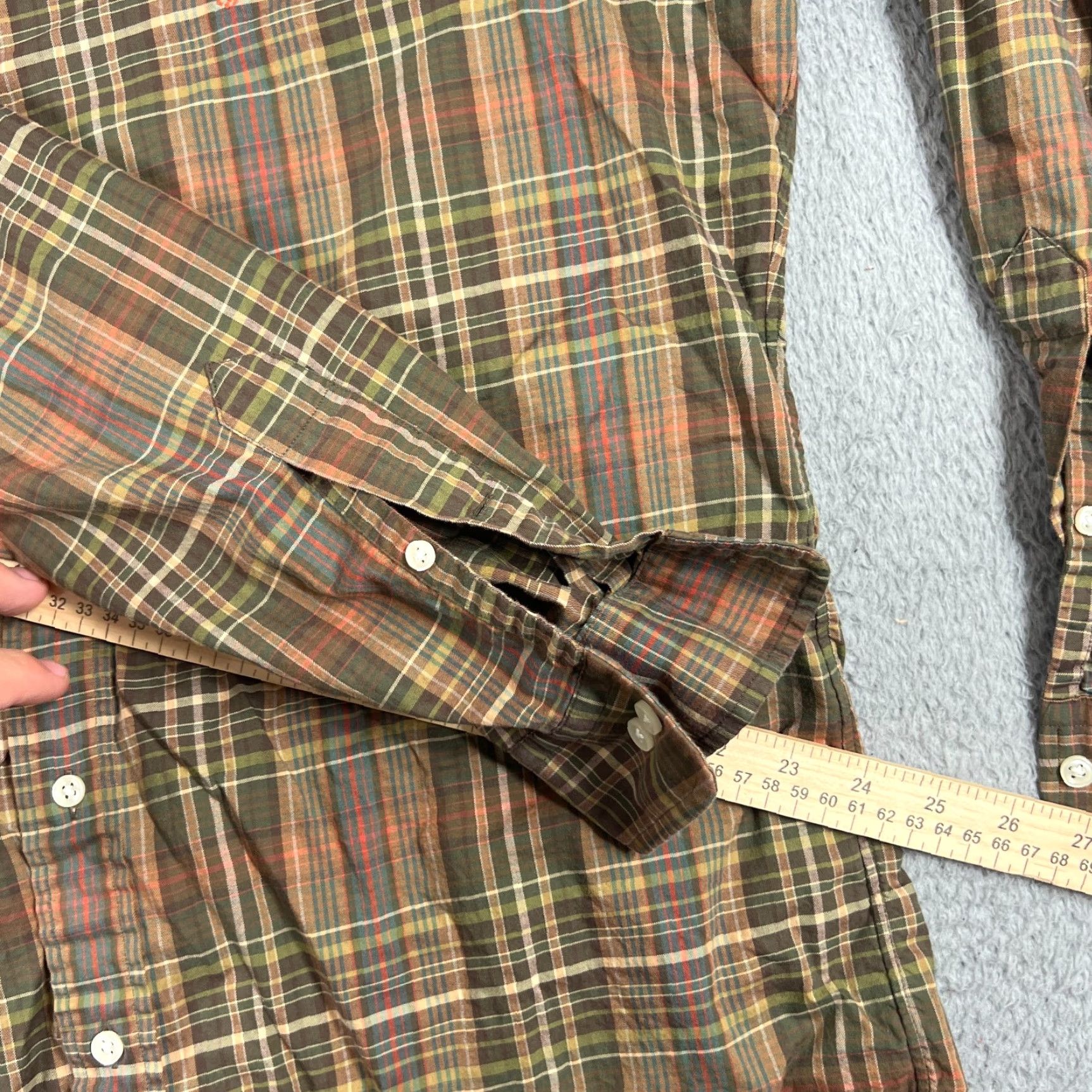 Ralph Lauren VINTAGE Ralph Lauren Mens Button-Up Shirt Size L Long Sleeve Brown Plaid Casual Business Travel Size US L / EU 52-54 / 3 - 6 Thumbnail