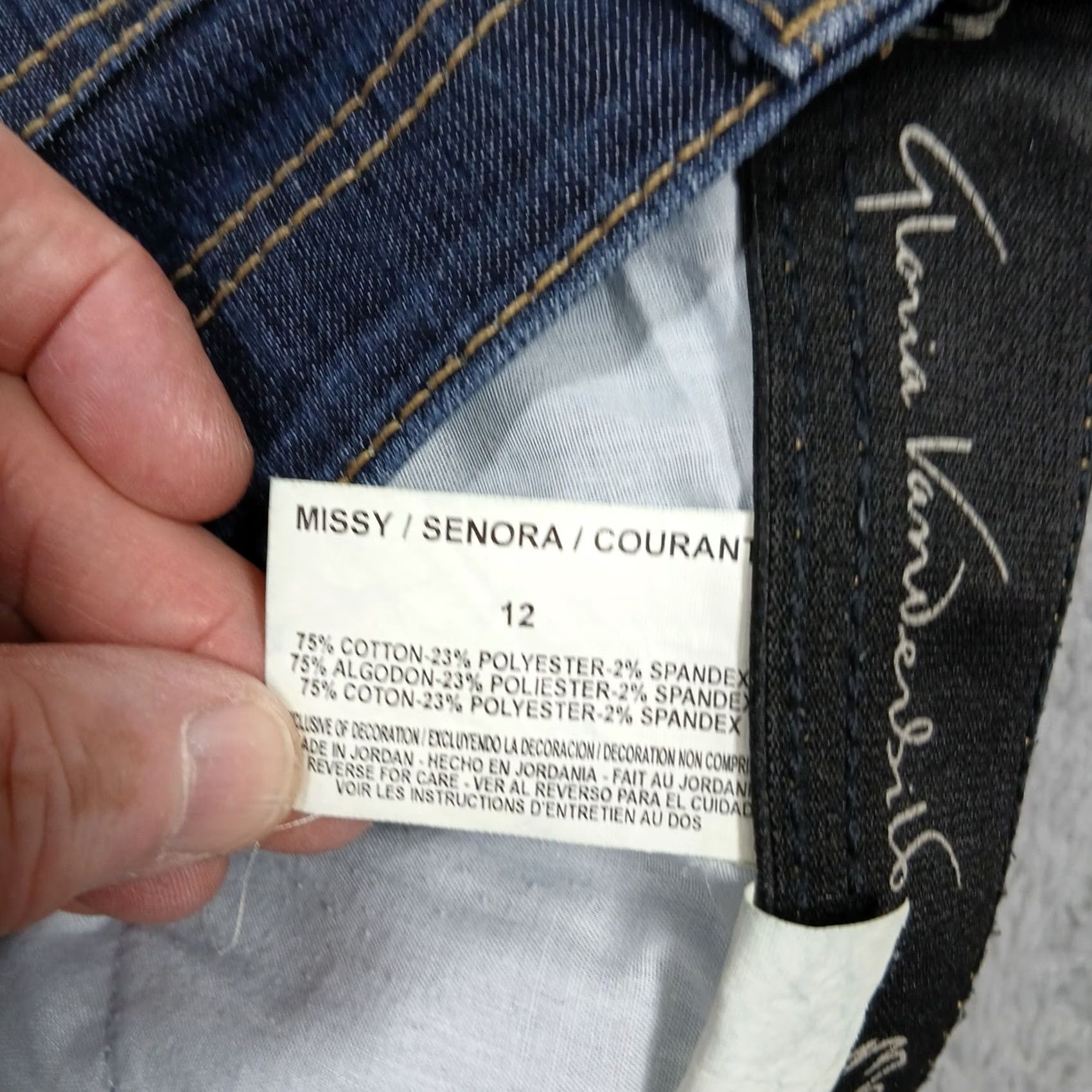 Gloria Vanderbilt Gloria Vanderbilt Stretch Waistband Denim Capri Jeans Womens 12 Dark Wash Size 34" / US 12 / IT 48 - 4 Thumbnail