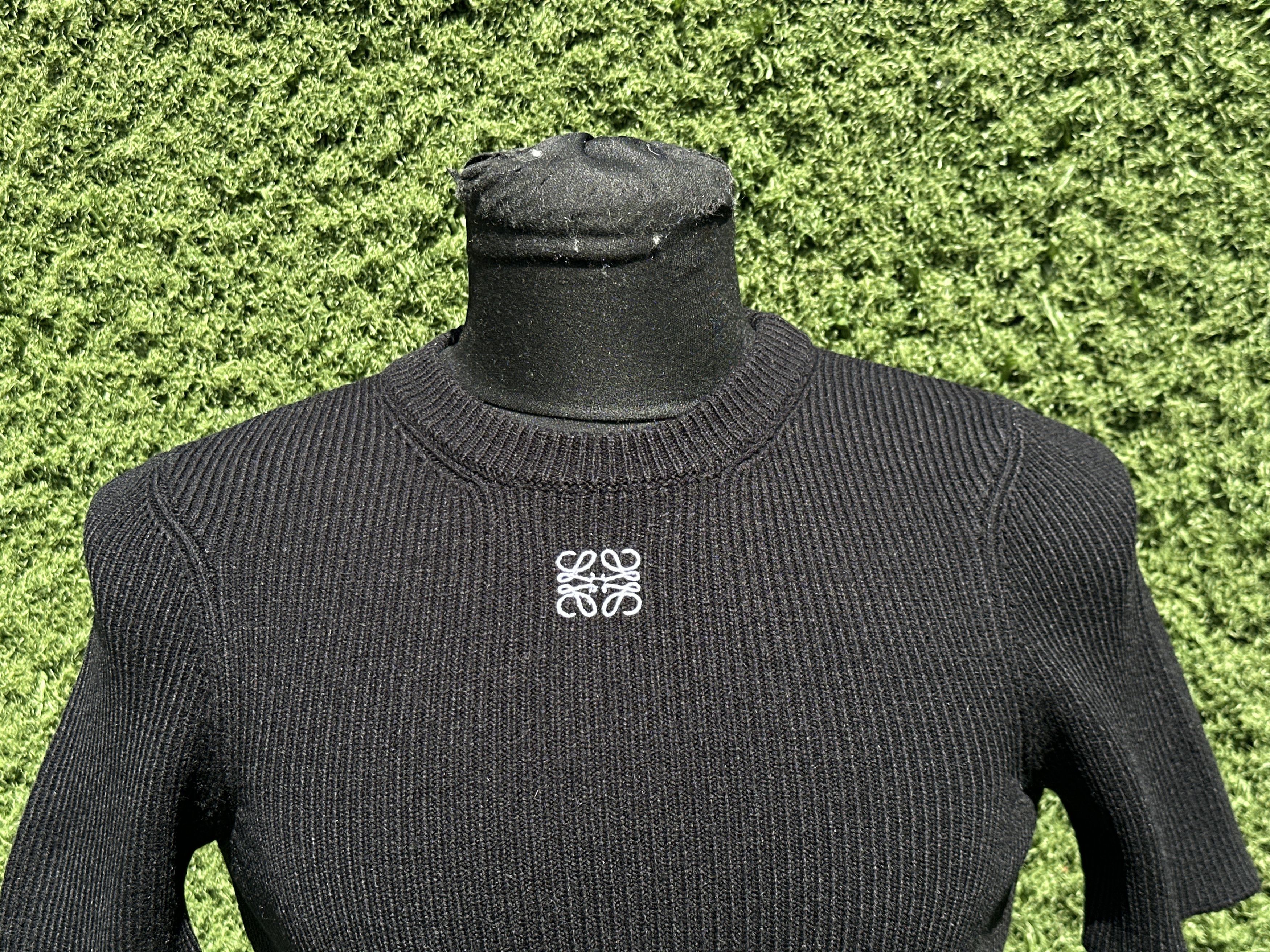 Loewe Loewe Short Sleeve Cropped Rib Knit Top Anagram Size M Size M / US 6-8 / IT 42-44 - 2 Thumbnail