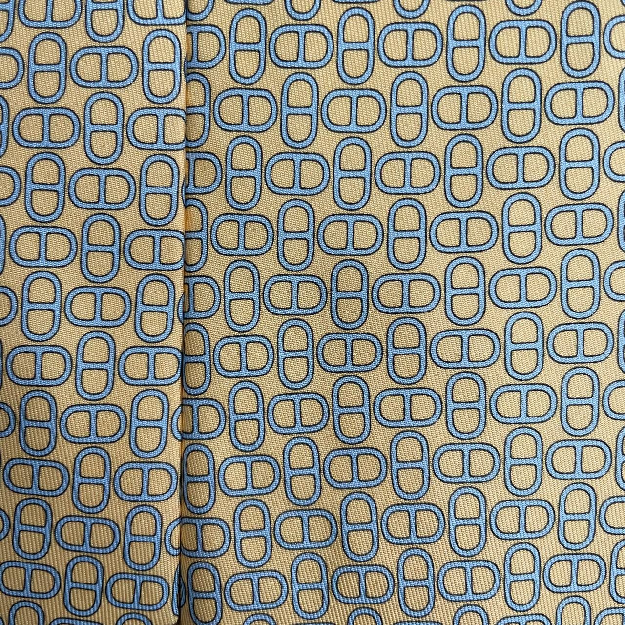 Hermes Hermes Paris Silk Tie 5160 HA Chains Yellow Size ONE SIZE - 1 Thumbnail