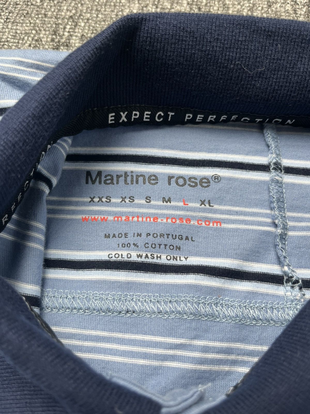 Martine Rose Pulled neck striped LS polo shirt Size US L / EU 52-54 / 3 - 7 Thumbnail
