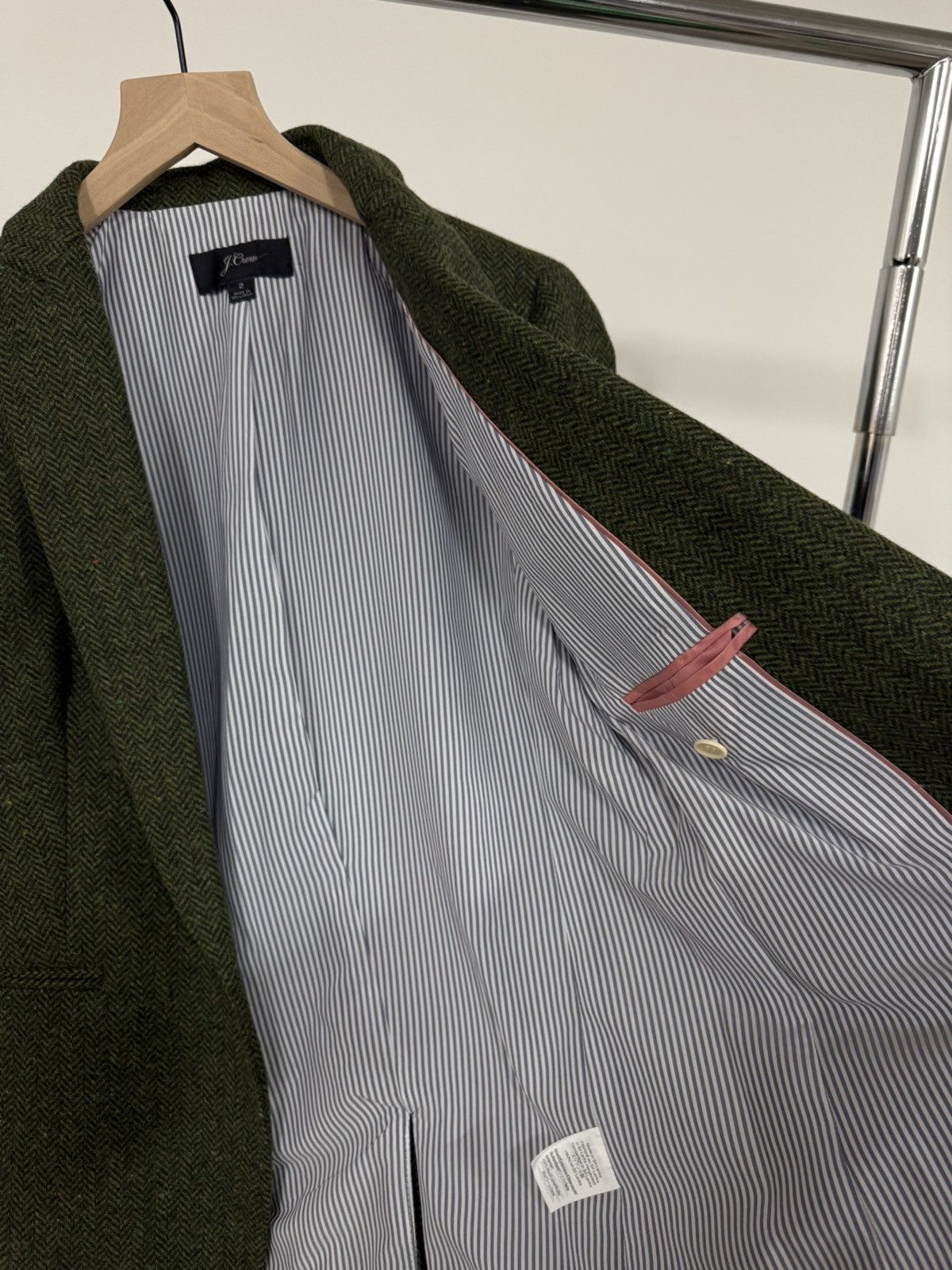 J.Crew J. Crew Parke Blazer Herringbone Wool Green Tweed Jacket 2 Size XS / US 0-2 / IT 36-38 - 5 Thumbnail