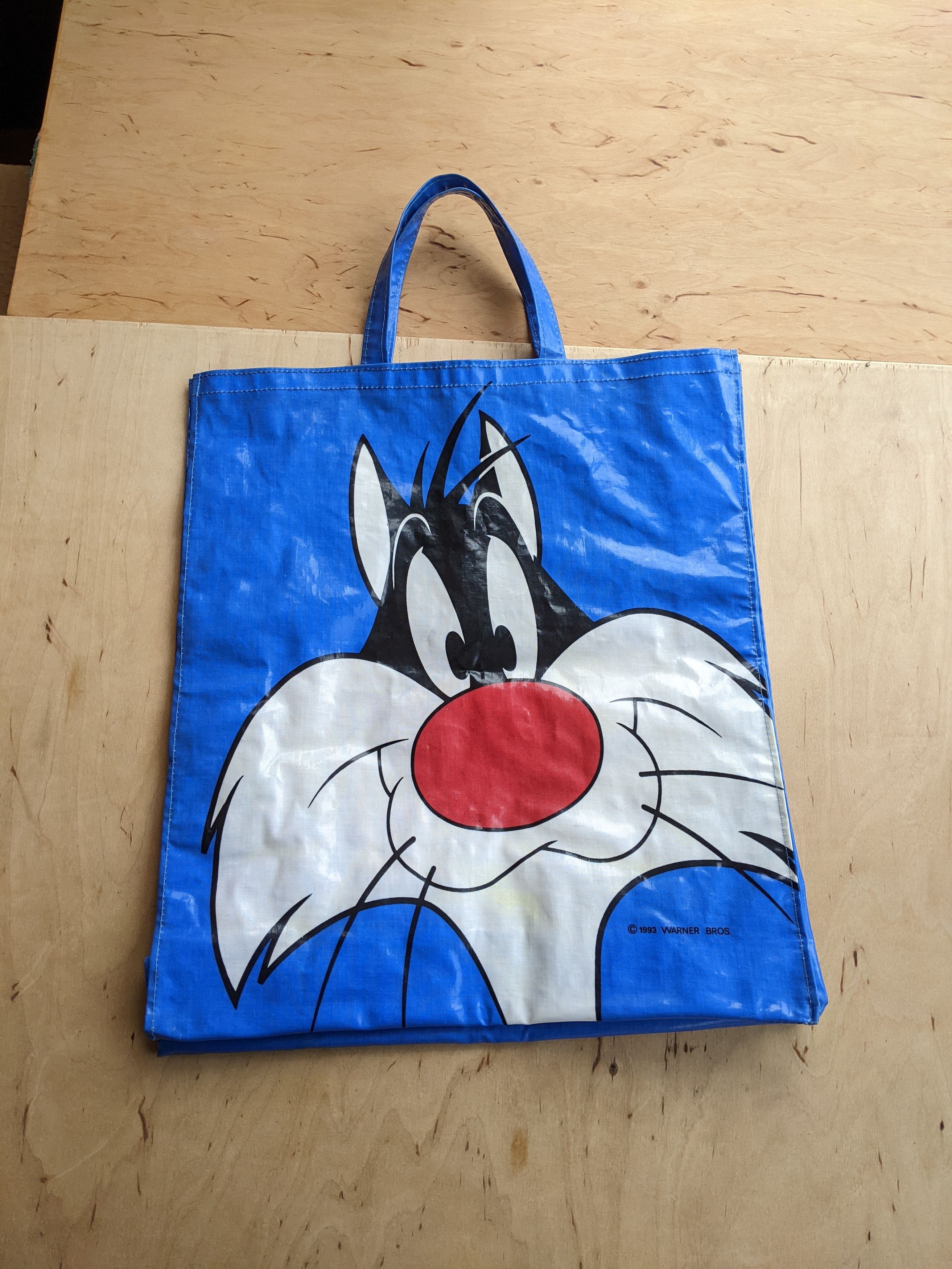 Warner Bros Vinatge Warner Bros Looney Tunes Sylvester Cat Tote Bag 1993 Size ONE SIZE - 2 Thumbnail