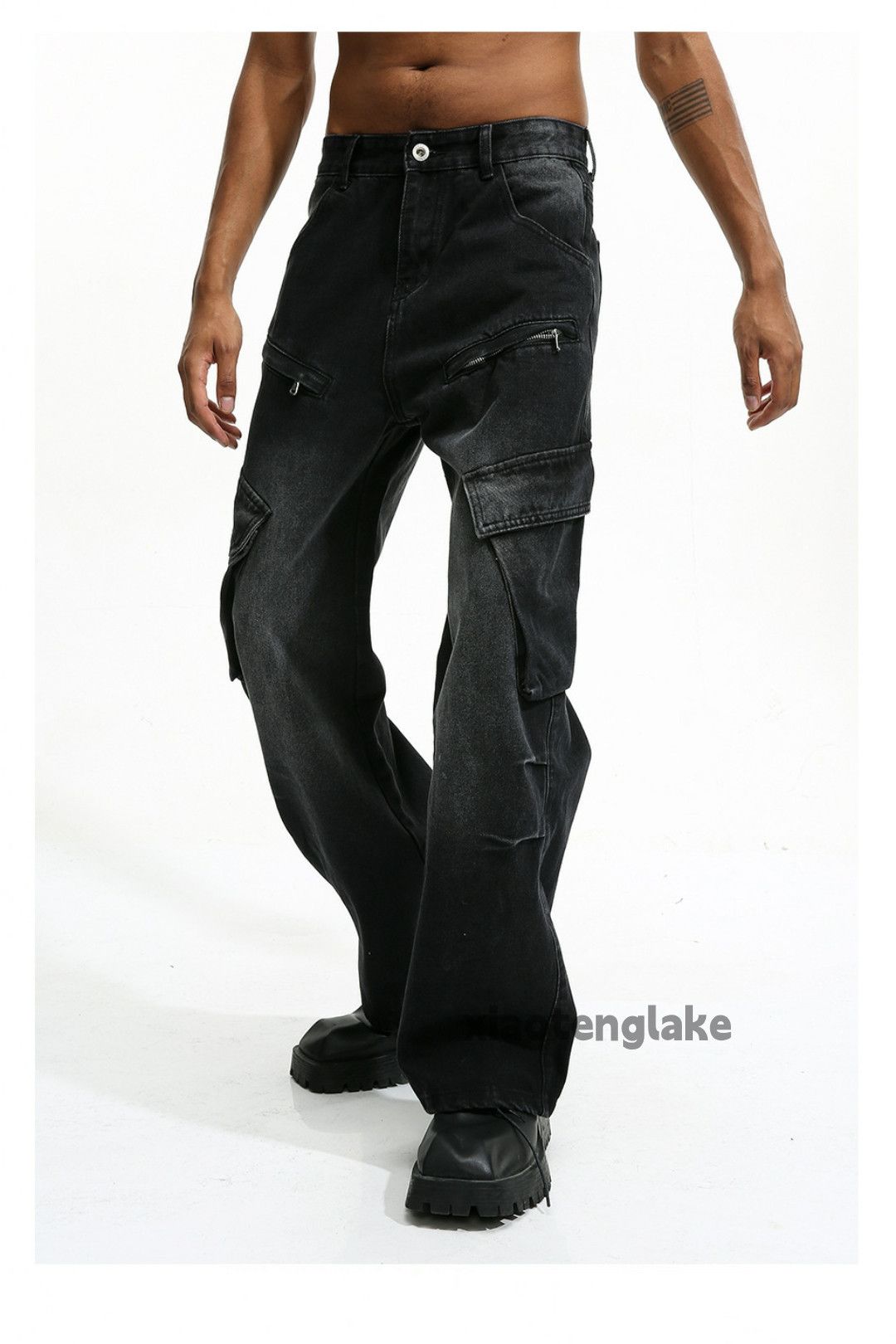 Jean × Vintage washed faded zipper utility military baggy cargo jeans Size US 30 / EU 46 - 8 Thumbnail