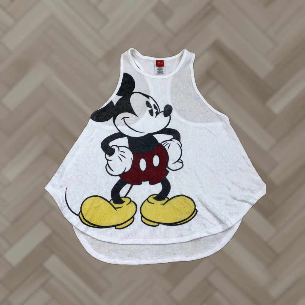 Disney Disney Mickey Mouse Graphic Racerback White Tank Top Women M Size M Photos Size M / US 6-8 / IT 42-44 - 1 Thumbnail