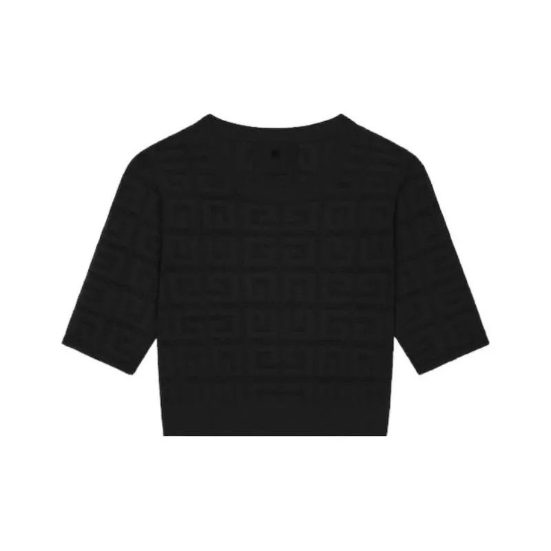 Givenchy o1srvl11e0625 Logo Detailed Cropped Sweater in Black Size M / US 6-8 / IT 42-44 - 1 Thumbnail