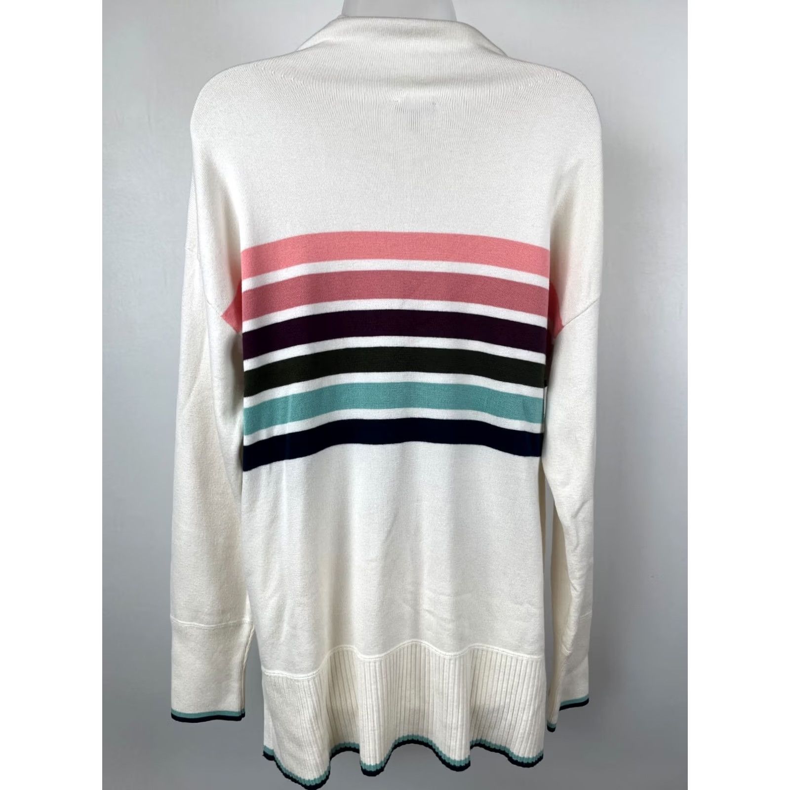 Talbots Talbots Hoodie Womens Large Cream Multicolor Striped Pullover Knit Sweater Size L / US 10 / IT 46 - 7 Thumbnail