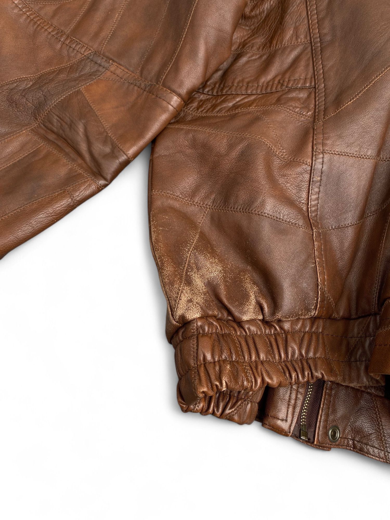 Genuine Leather × Vintage Vintage Patchwork Leather Jacket Size US XL / EU 56 / 4 - 6 Thumbnail