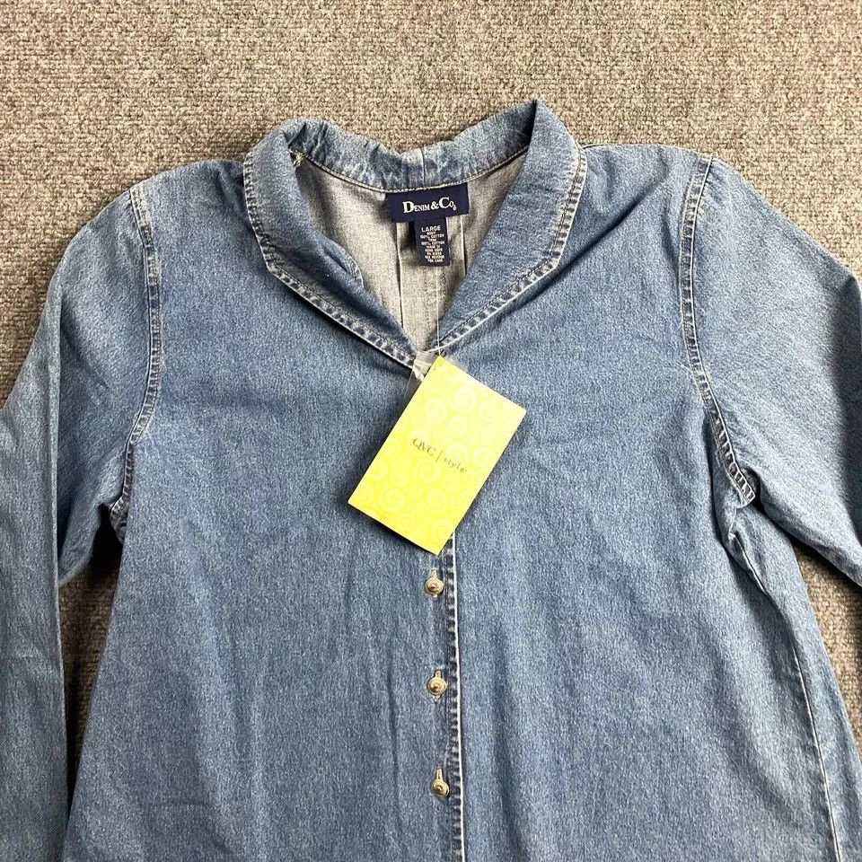 Denim & Co. Denim & Co Jacket Women's Large Long Sleeve 100% Cotton NWT Size L / US 10 / IT 46 - 2 Thumbnail
