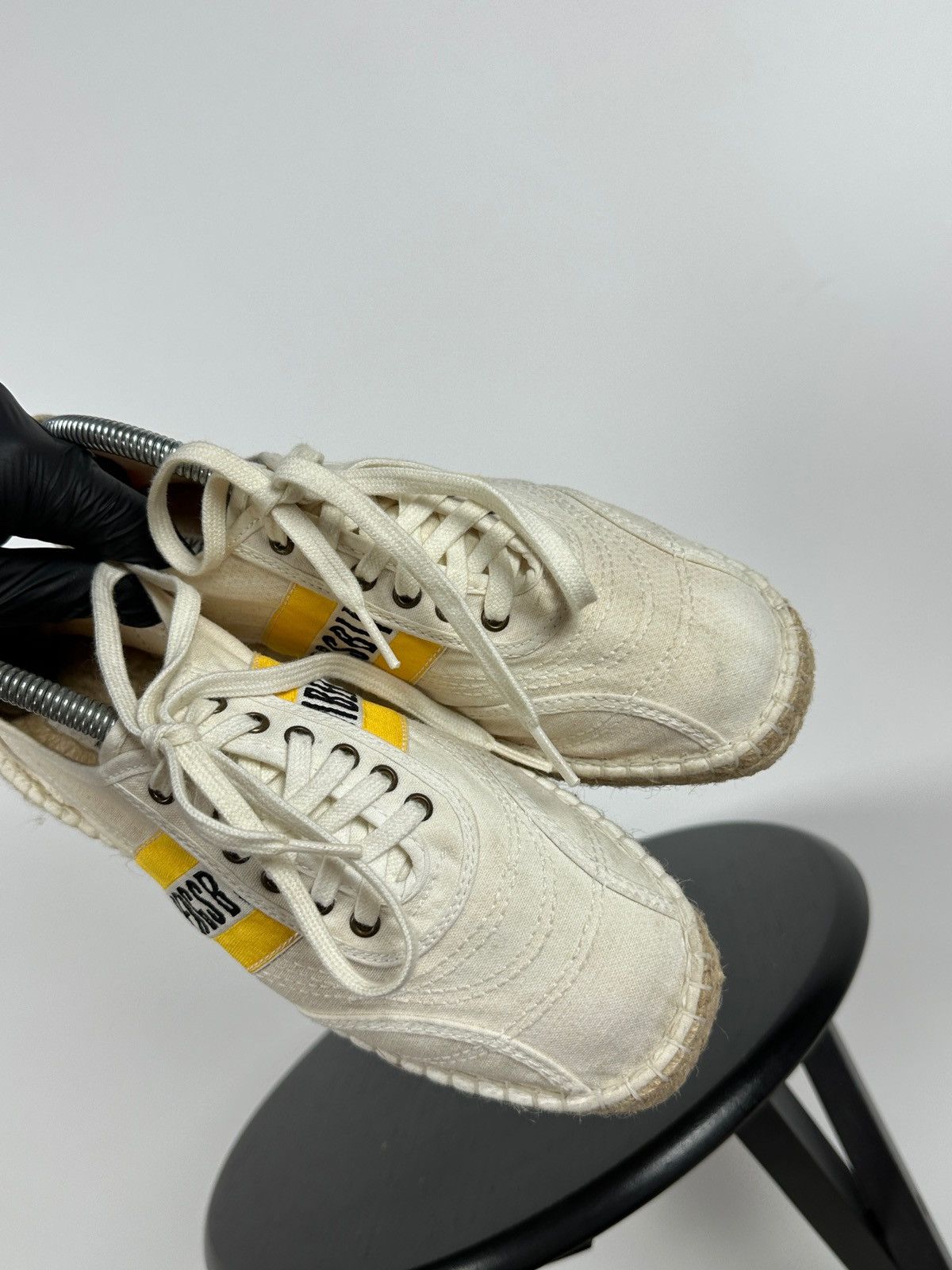 Dirk Bikkembergs Bikkembergs Lace Up Espadrilles Canvas Jute Sole Logo Stripe Size US 6 / EU 39 - 12 Thumbnail