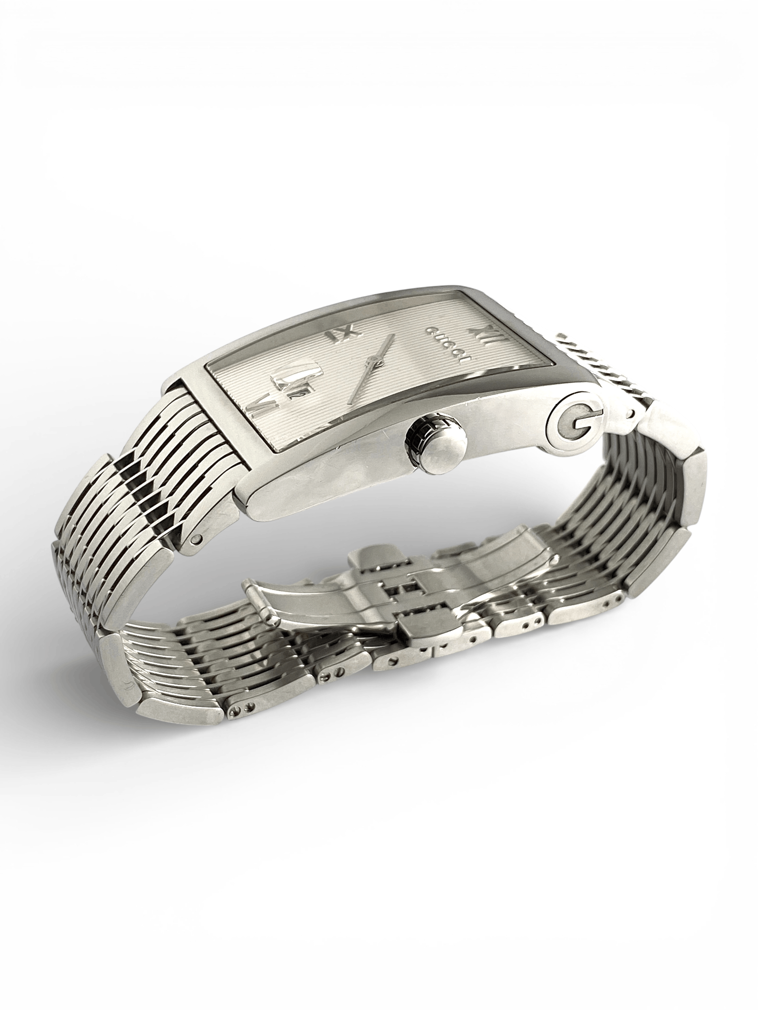 Gucci Gucci Logo Rectangular Steel Bracelet Roman Quartz Watch Size ONE SIZE - 11 Thumbnail