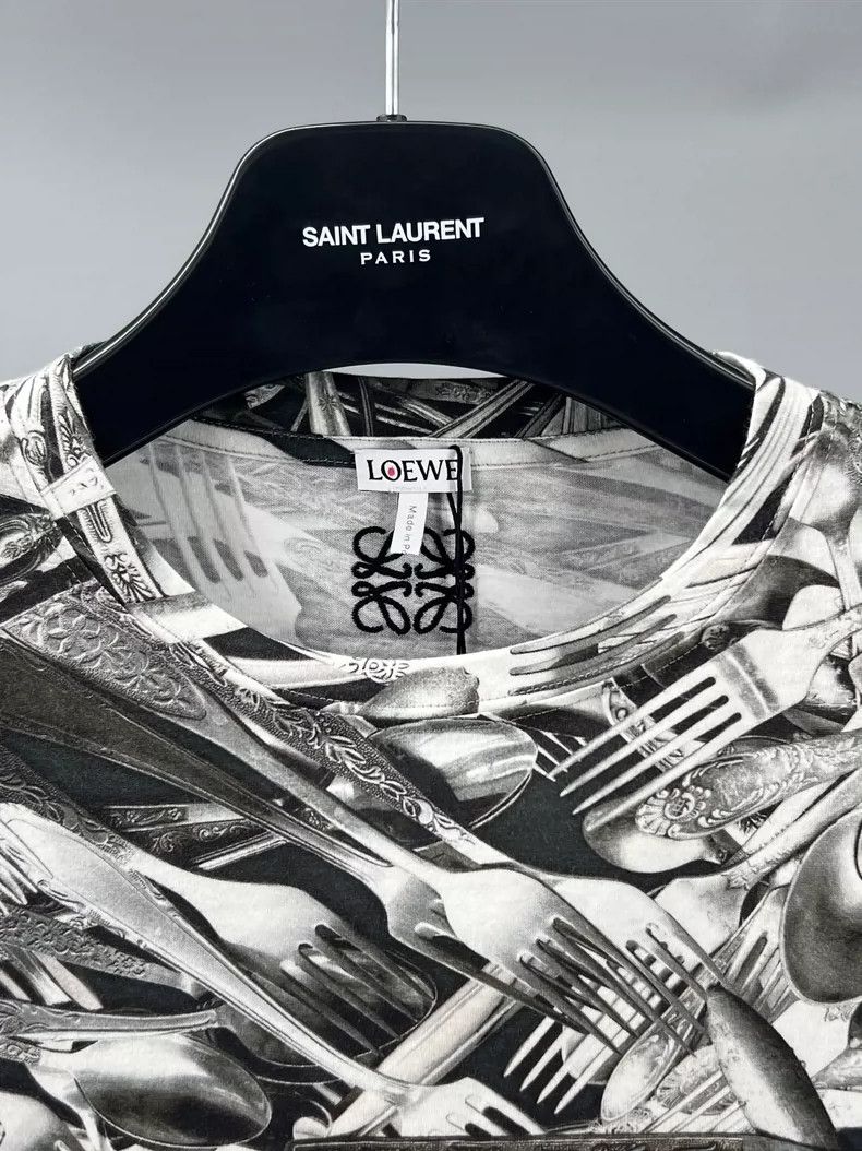 Loewe LOEWE Cotton printed embroidery long sleeve round neck T-s Size US S / EU 44-46 / 1 - 2 Thumbnail