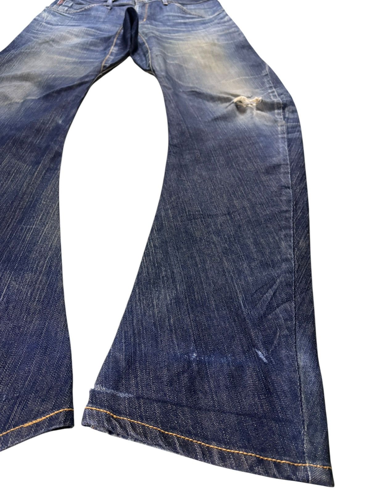 Edwin × Japanese Brand Vintage Edwin Blue Trip Rusty Mud Wash Distress Curve Jeans Size US 32 / EU 48 - 7 Thumbnail
