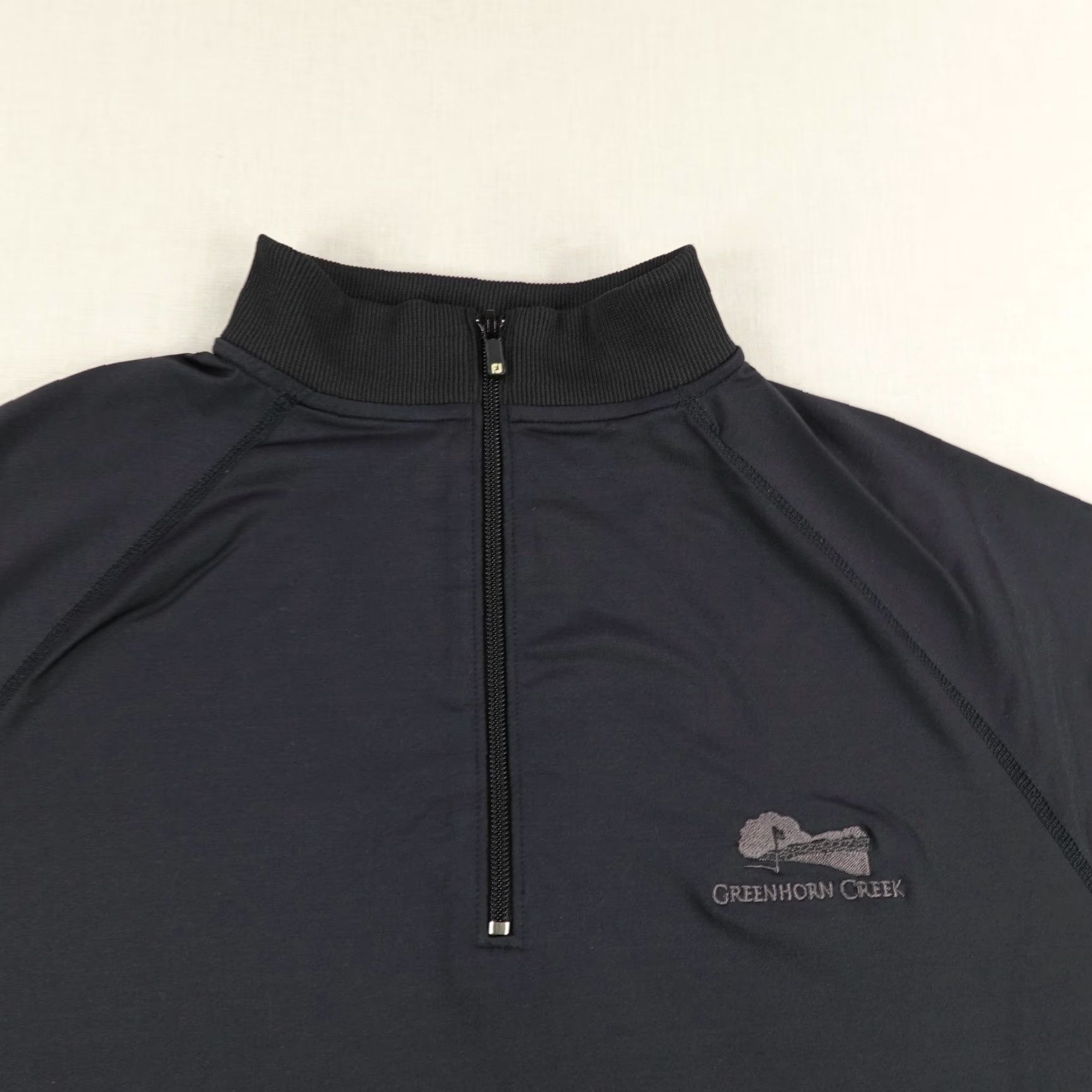 Footjoy FootJoy Sweater Mens M Black 1/4 Zip Outdoor Golf Knit Mock Neck Long Sleeve Breathable Stretch Logo Zip Size US M / EU 48-50 / 2 - 2 Thumbnail
