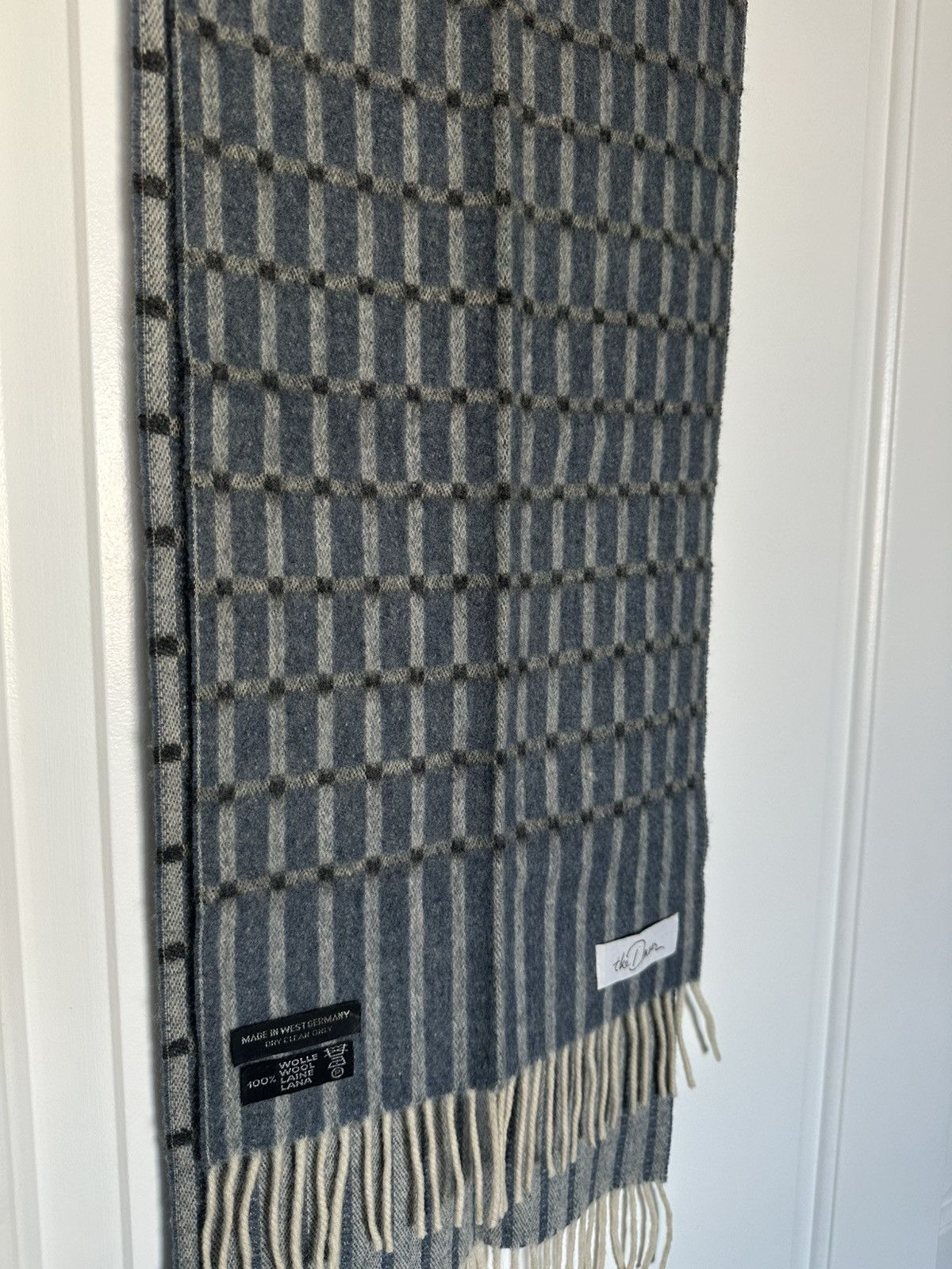 Other Vintage 100% Wool Scarf Made in West Germany Gray Stripe Size ONE SIZE - 5 Thumbnail