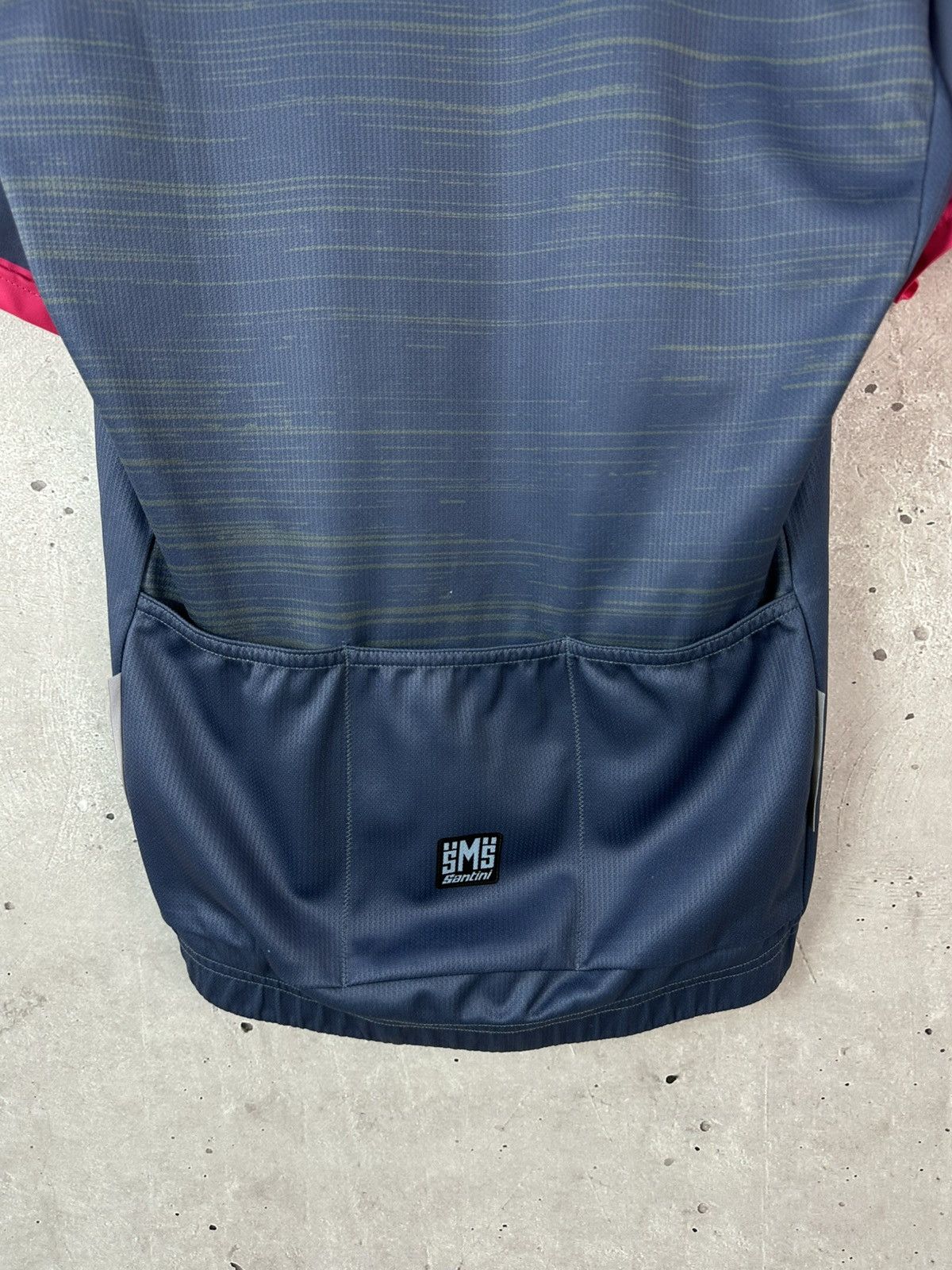 Other Santini Stripped Blue Full Zip Short Sleeve Cycle Jersey Size US L / EU 52-54 / 3 - 11 Thumbnail