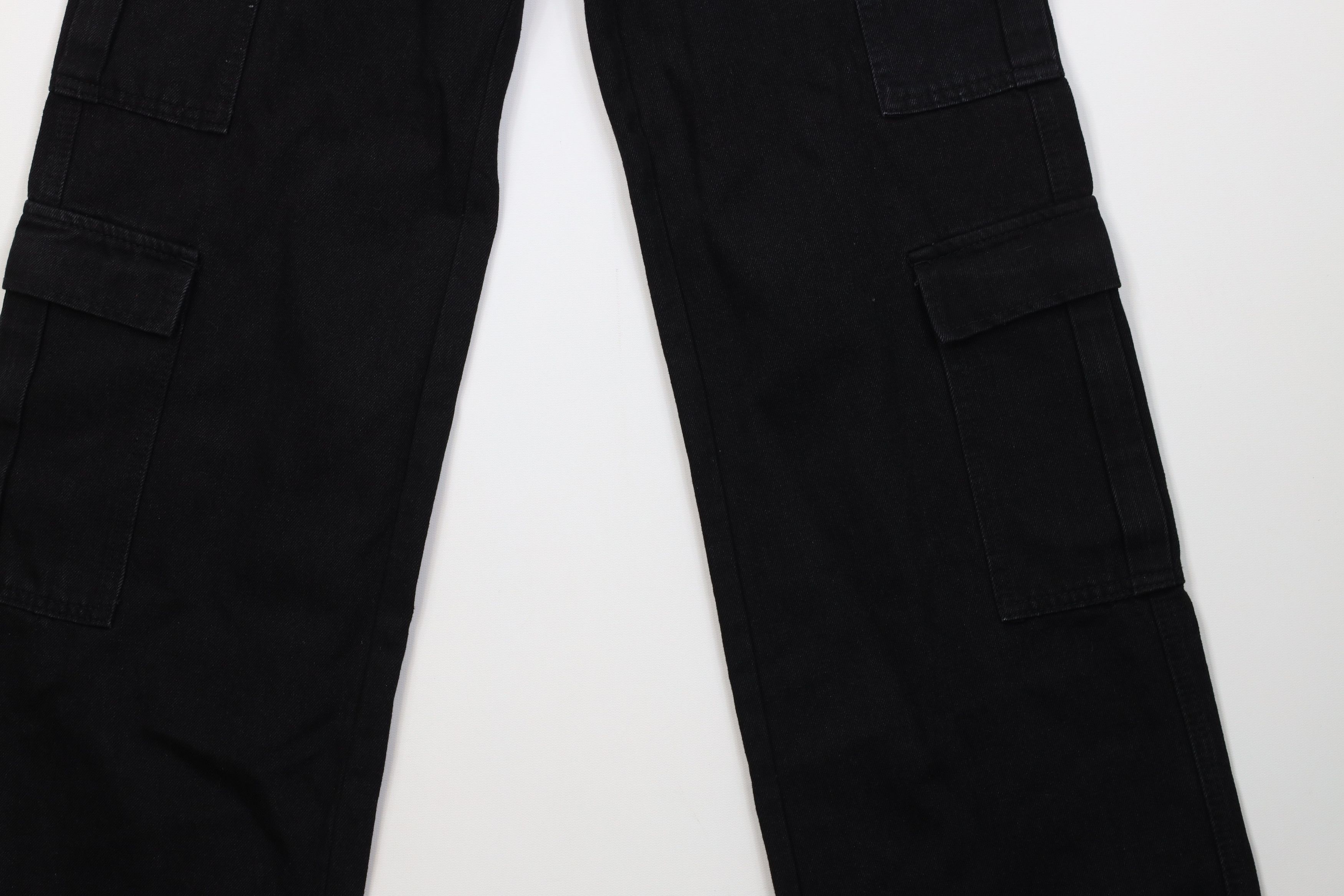 Vintage Vintage 90s Y2K Streetwear Wide Leg Cargo Jeans Black Size 26" / US 2 / IT 38 - 4 Thumbnail