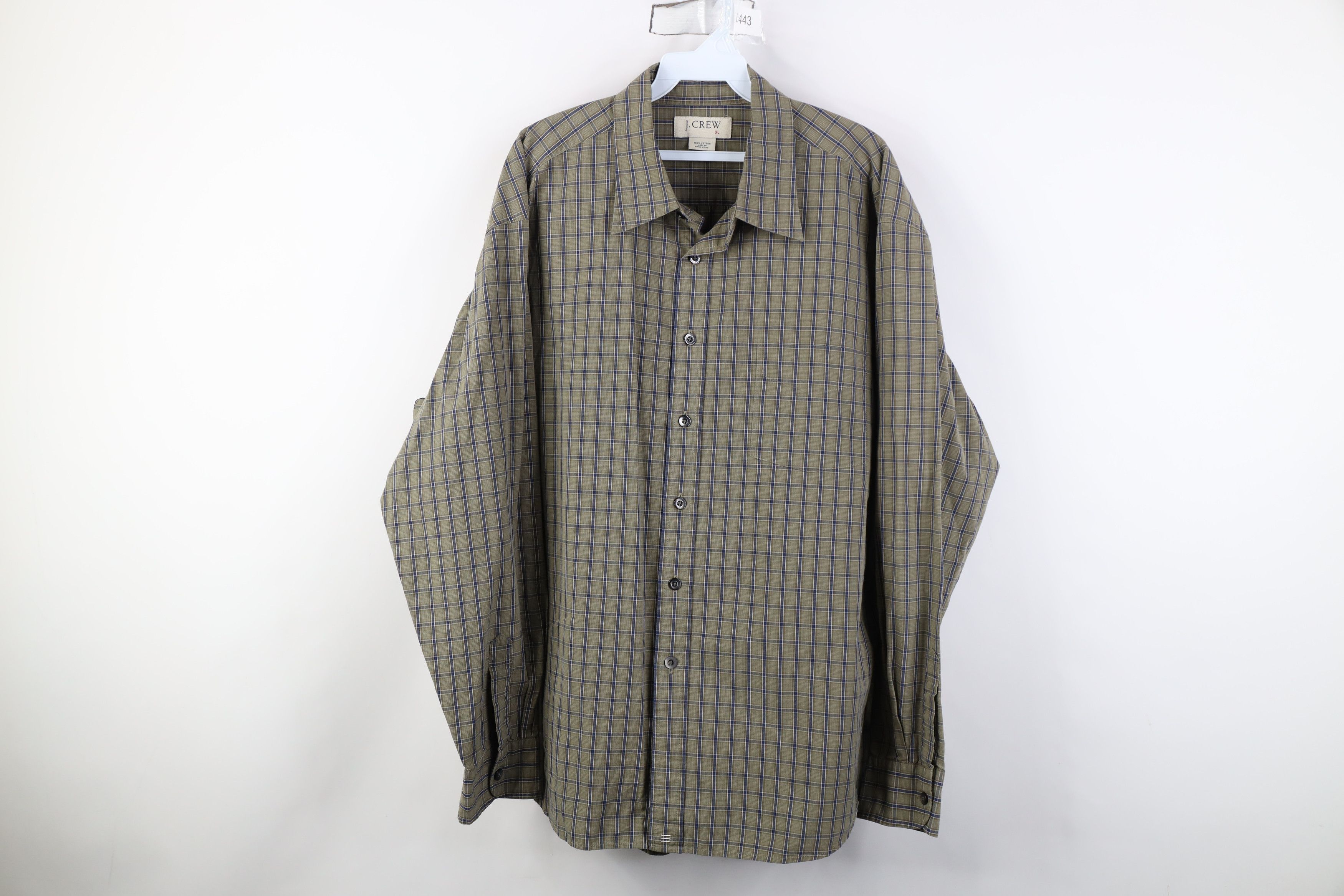 J.Crew Vintage 90s J Crew Collared Button Shirt Green Plaid Cotton Size US XL / EU 56 / 4 - 1 Thumbnail