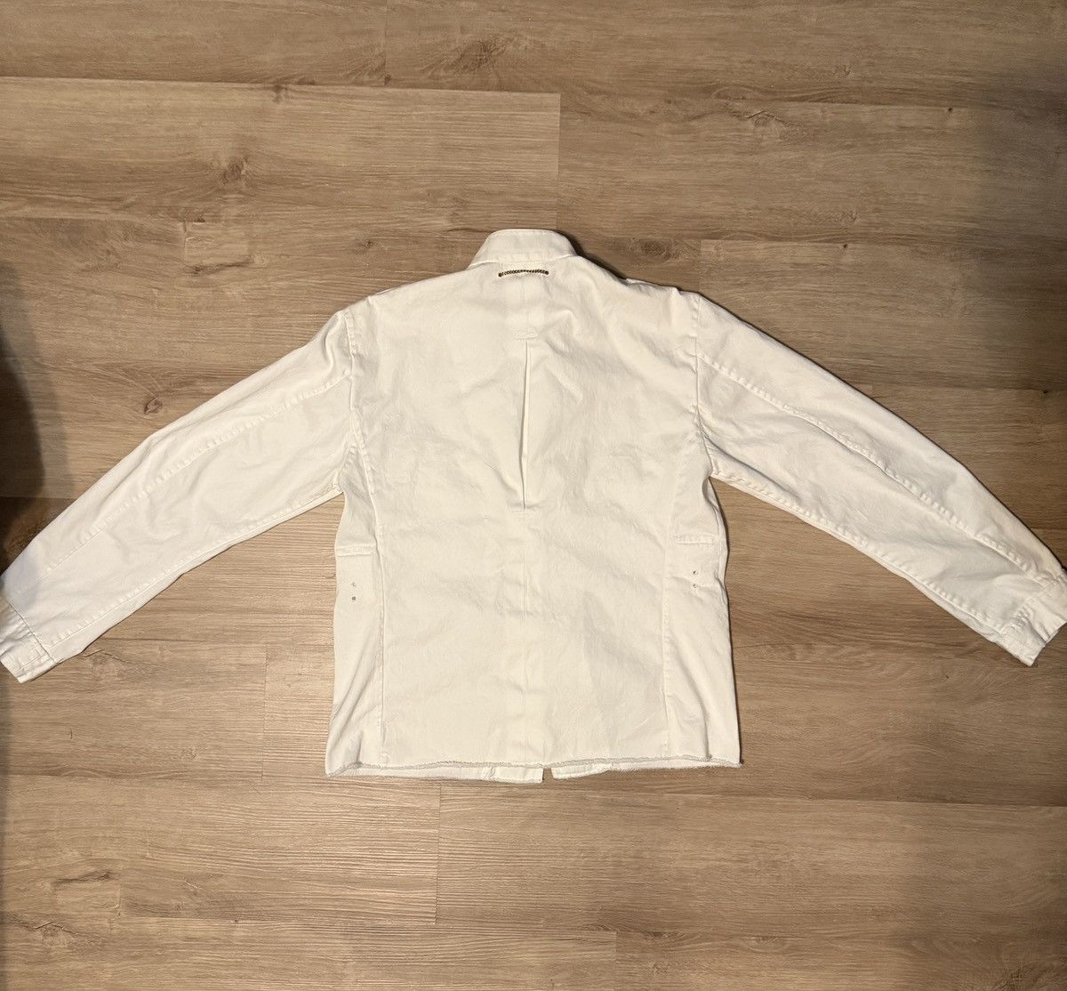 Yves Saint Laurent Yves Saint Laurent Rive Gauche White Button Up Jean Jacket Size US XXS / EU 40 - 2 Thumbnail