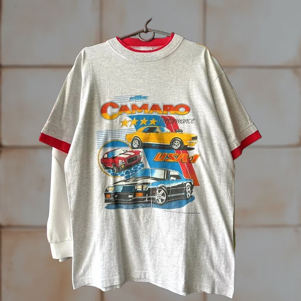 Vintage VINTAGE CHEVROLET CAMARO USA-1 TEE T-SHIRT MEN'S SIZE L Shirt Adult L Gray Nike? Size US L / EU 52-54 / 3 - 1 Thumbnail