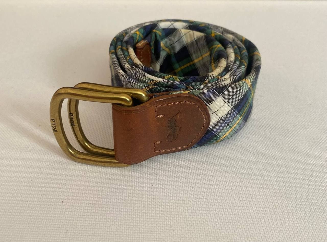 Polo Ralph Lauren POLO by RALPH LAUREN Plaid D-Ring BELT cotton / Leather Logo Size ONE SIZE - 1 Thumbnail