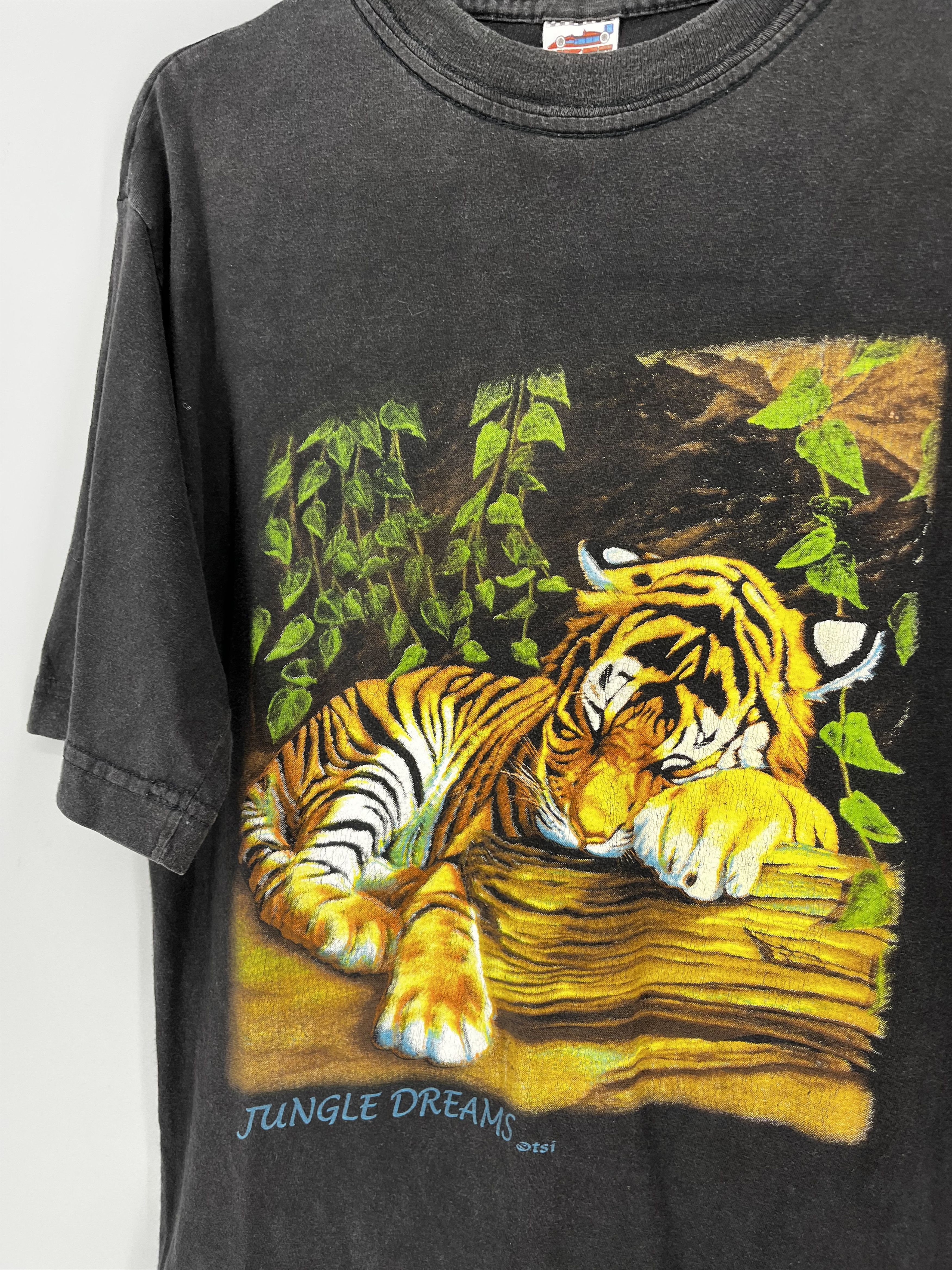 Other Vintage 90s Tiger Face Boxy Fit Tee JUNGLE DREAMS Dtsi Size US XL / EU 56 / 4 - 8 Thumbnail