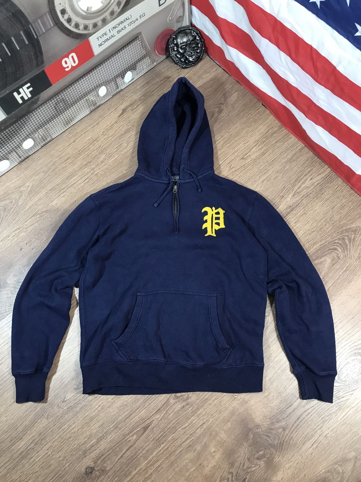 Vintage Vintage Polo Ralph Lauren 1/3 Zip Hoodie Size US M / EU 48-50 / 2 - 1 Thumbnail