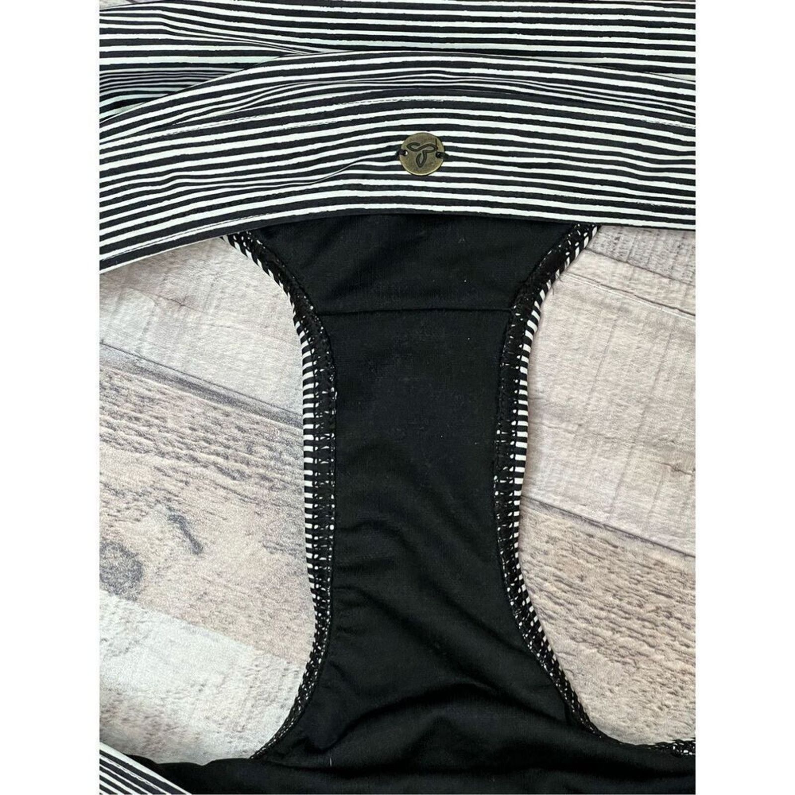 Prana Prana Black Striped Bikini Swim Bottom XL Beach Vacation Size 36" / US 14 / IT 50 - 5 Thumbnail