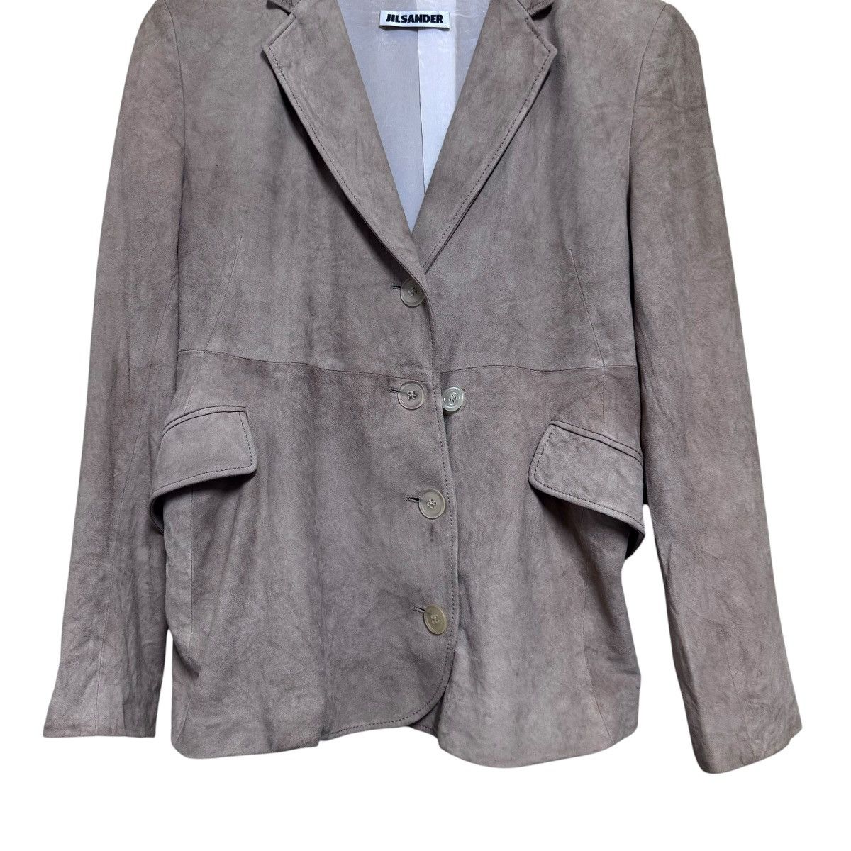 Jil Sander Jil Sander Suede Leather Blazer Jacket Beige Size XS / US 0-2 / IT 36-38 - 8 Thumbnail