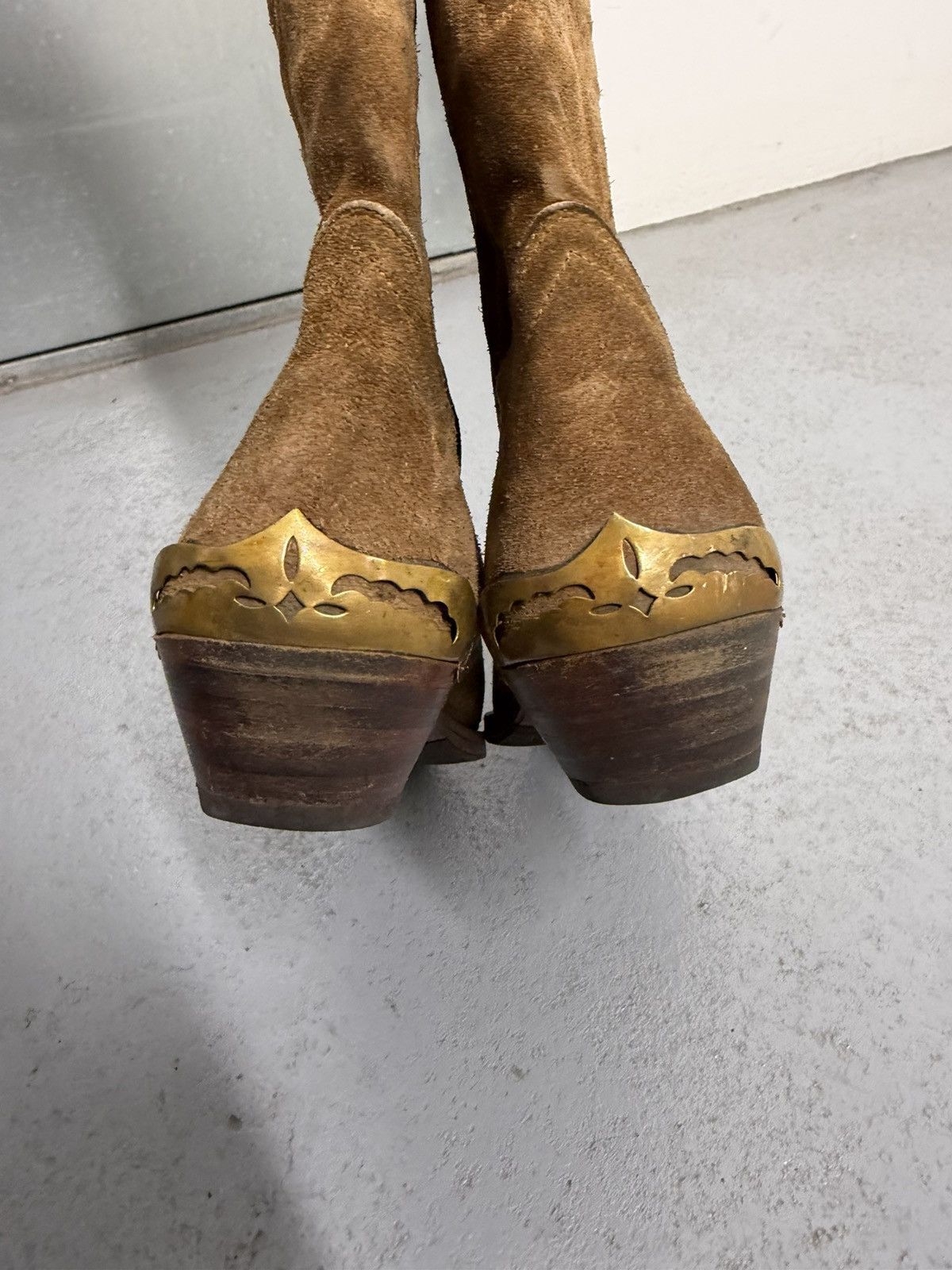 Sendra Vintage Sendra Cowboy Suede Leather Boots Size US 9.5 / EU 42-43 - 6 Thumbnail