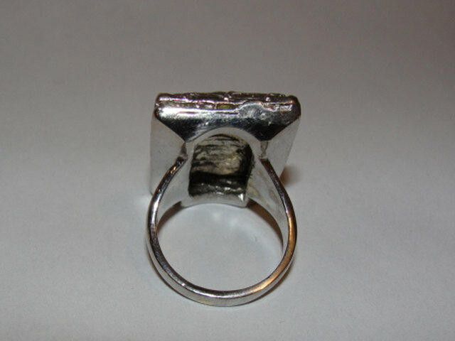 Designer Silver Rectangular Georgian Inspired Cameo Ring Alberto Juan Size ONE SIZE - 3 Thumbnail
