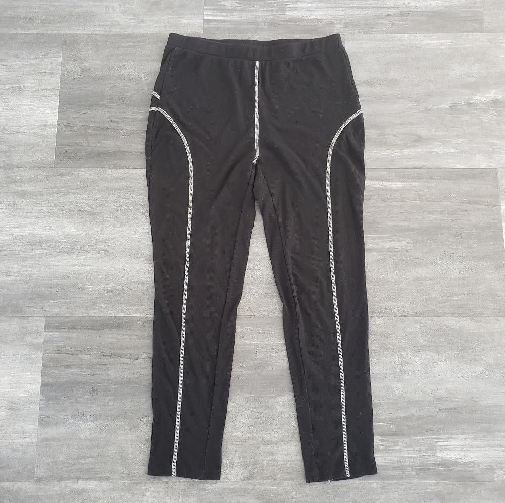 Shein Black White Stitched SHEIN Legging Size 36" / US 14 / IT 50 - 1 Thumbnail