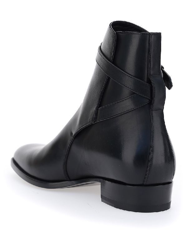Saint Laurent Paris o1s1wg110126 630482 Wyatt Jodhpur Boots in Smooth Leather Size US 6 / EU 39 - 3 Thumbnail