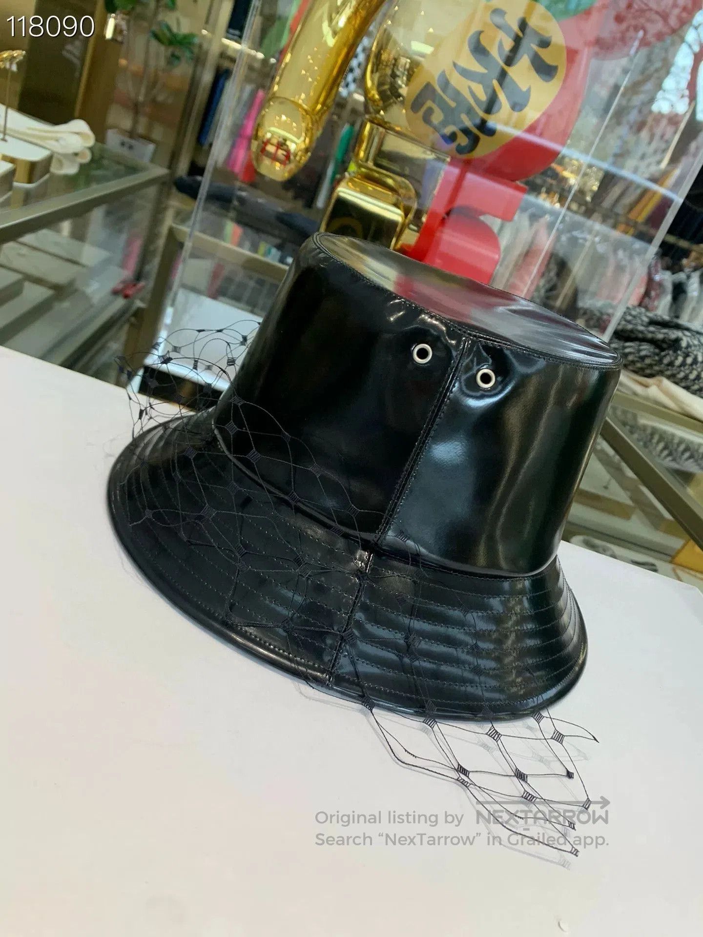 Dior Dior Leather & Lace Bucket Hat. Size ONE SIZE - 3 Thumbnail