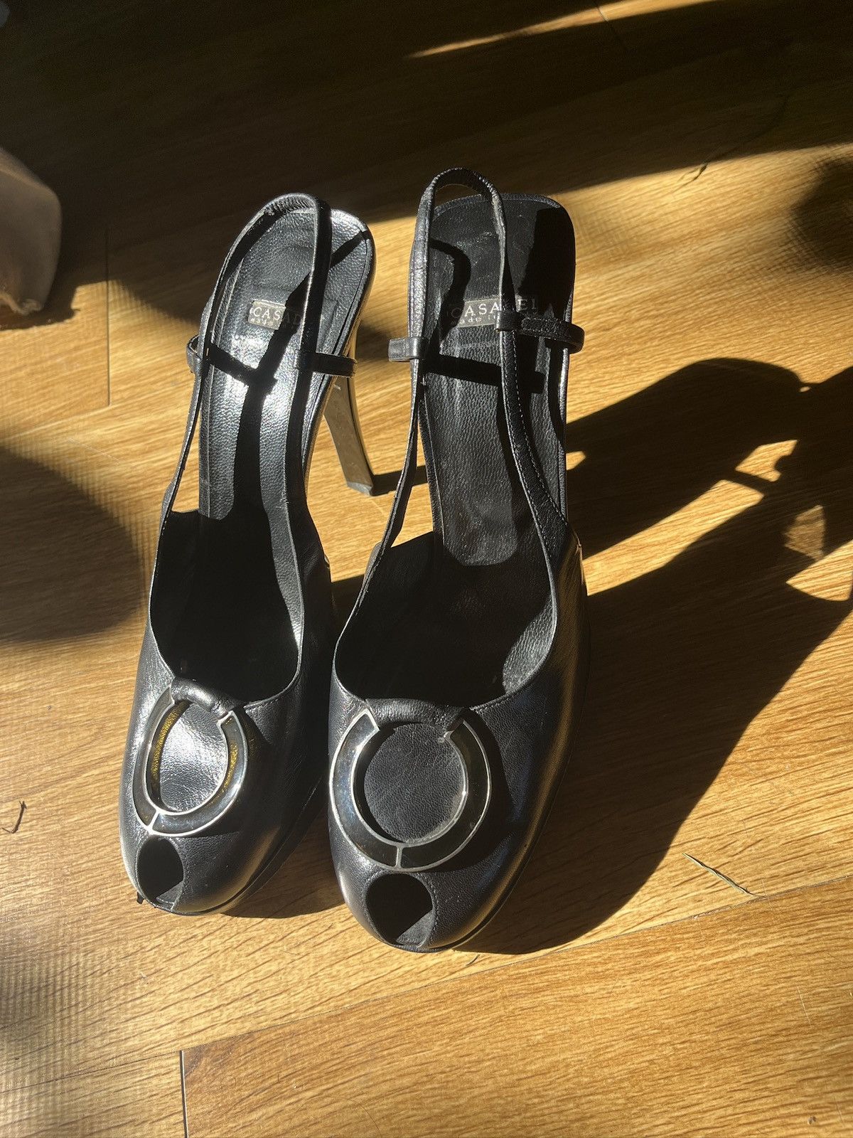 Casedei Retail 1,100 Casadei Women's Black Leather Heels Size 8.5 Size US 8.5 / IT 38.5 - 1 Thumbnail