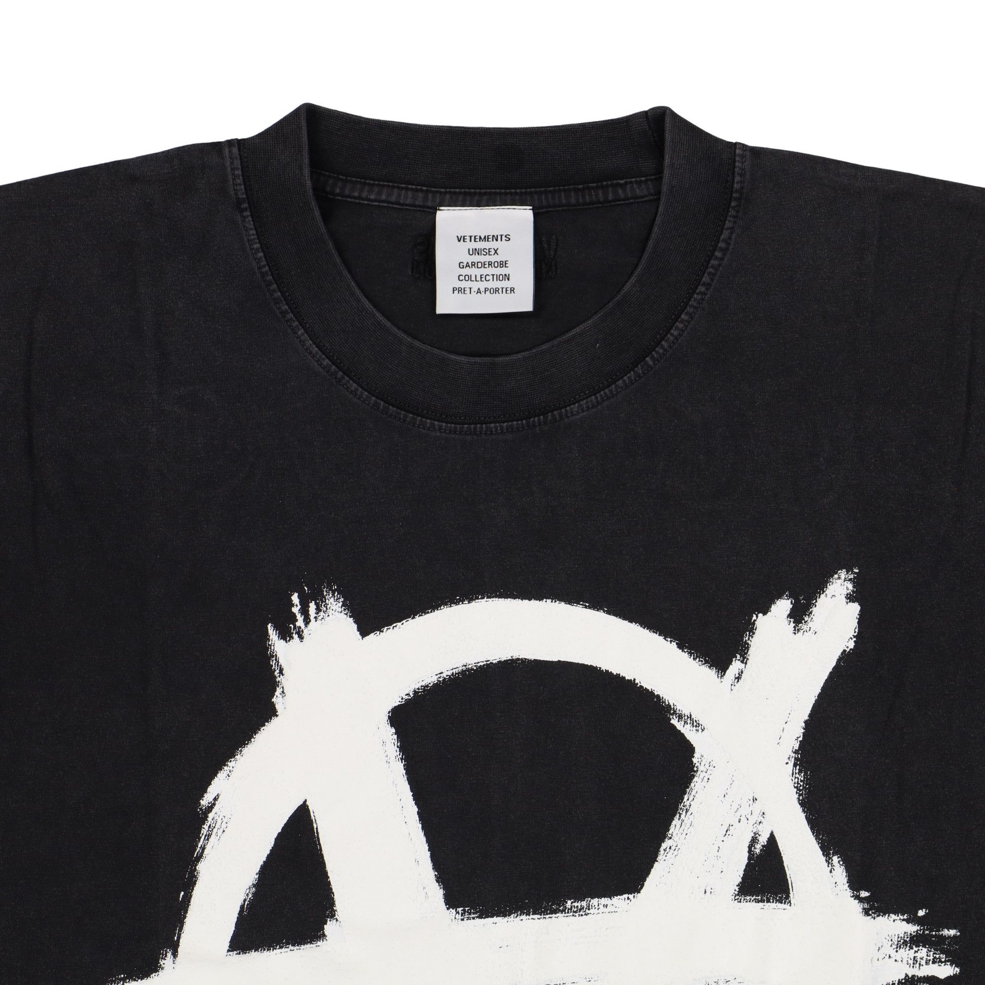 Vetements Washed Black Reverse Anarchy Logo Oversized T-Shirt Size US M / EU 48-50 / 2 - 5 Thumbnail