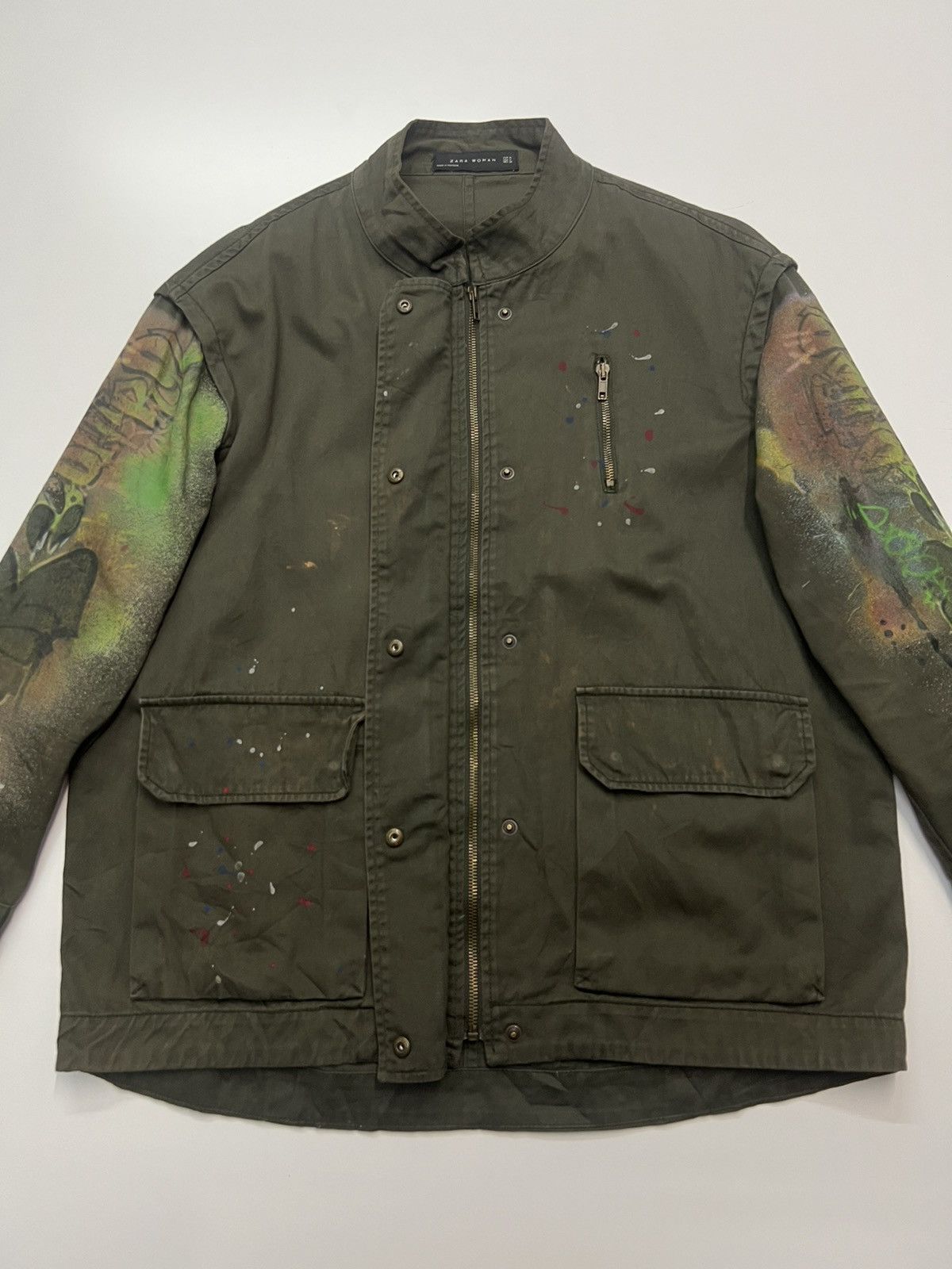 Zara 🔥ZARA WOMAN PAINTER ZIPPER JACKET Size M / US 6-8 / IT 42-44 - 9 Thumbnail