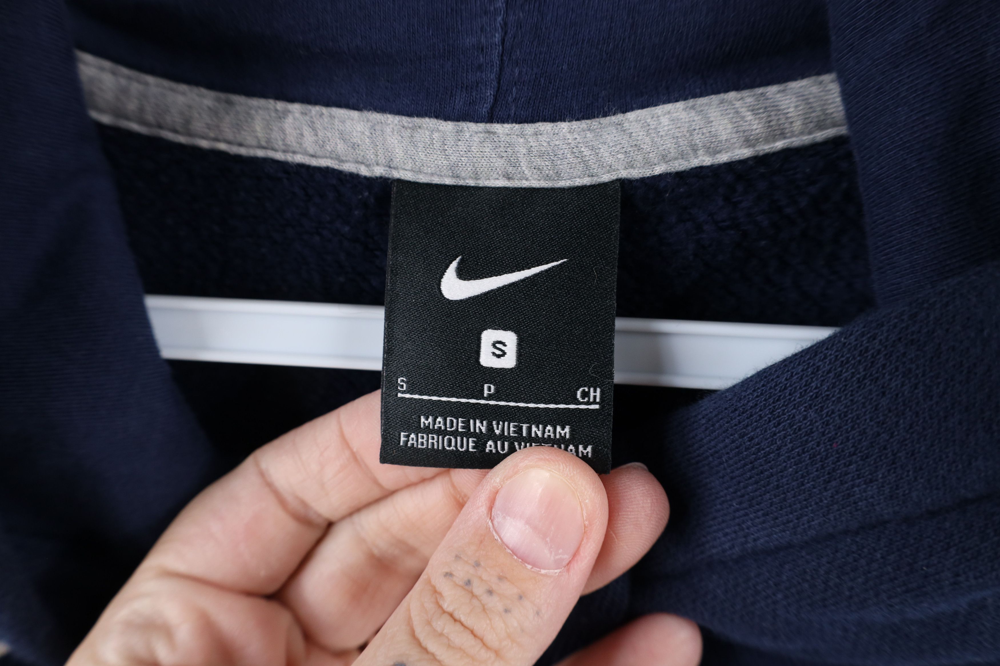 Nike × Vintage Vintage Nike Travis Scott Mini Swoosh Hoodie Sweatshirt Blue Size S / US 4 / IT 40 - 6 Thumbnail
