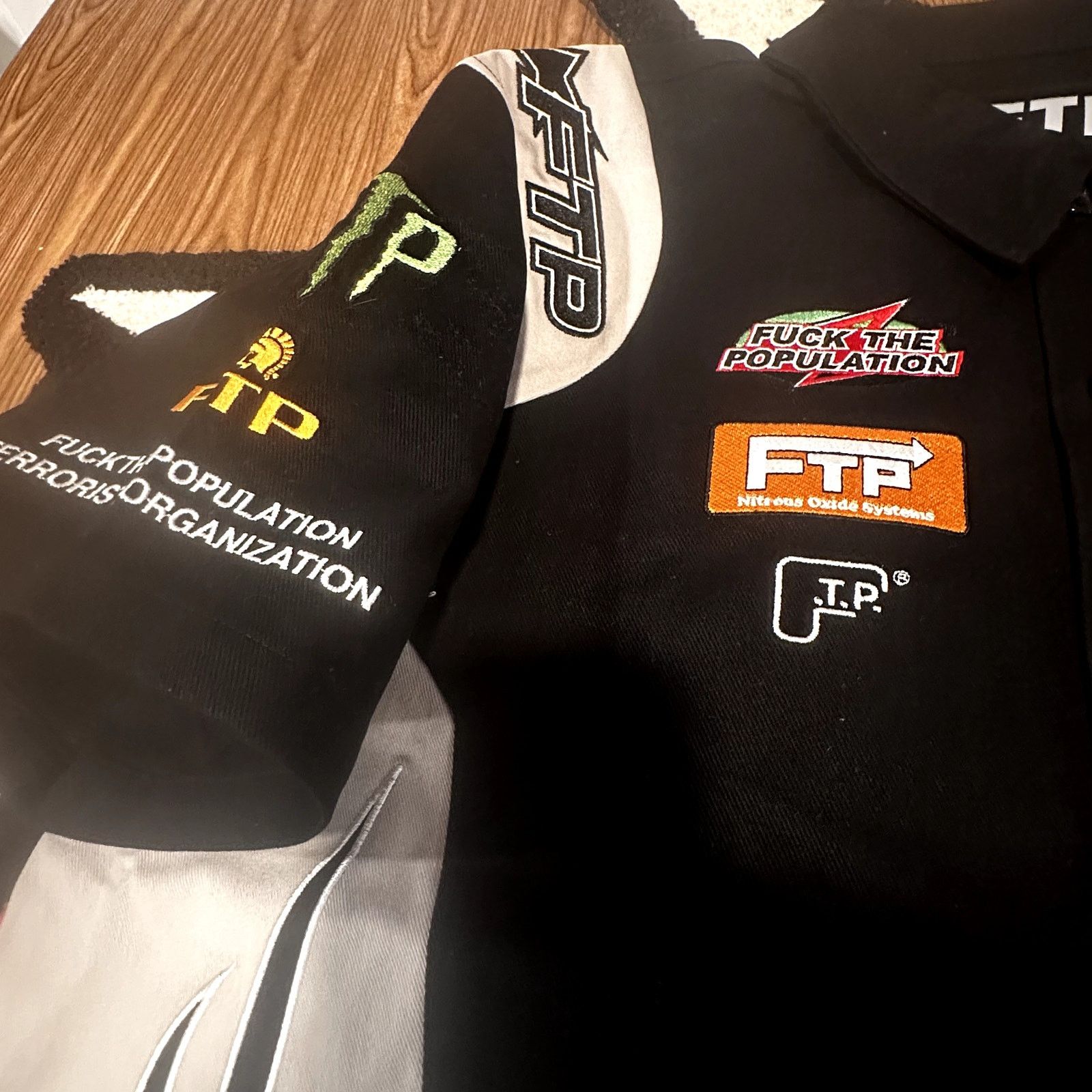 Fuck The Population FTP Raceway Button Up Shirt – Black – Large – Brand New Size US L / EU 52-54 / 3 - 4 Thumbnail