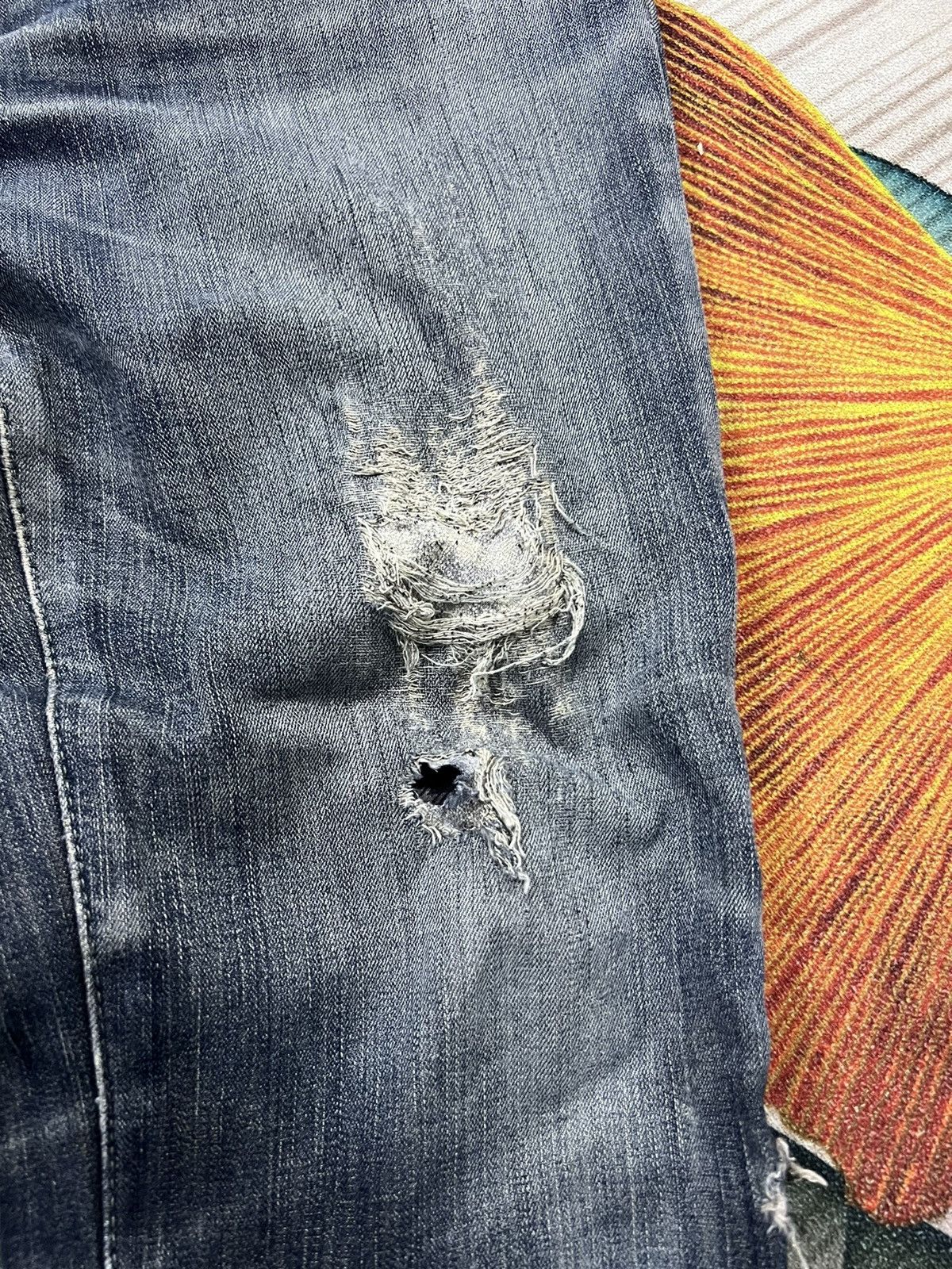 Edwin × Japanese Brand EDWIN WILD FIRE FADED BLACK DISTRESSED JEANS Size US 31 - 4 Thumbnail